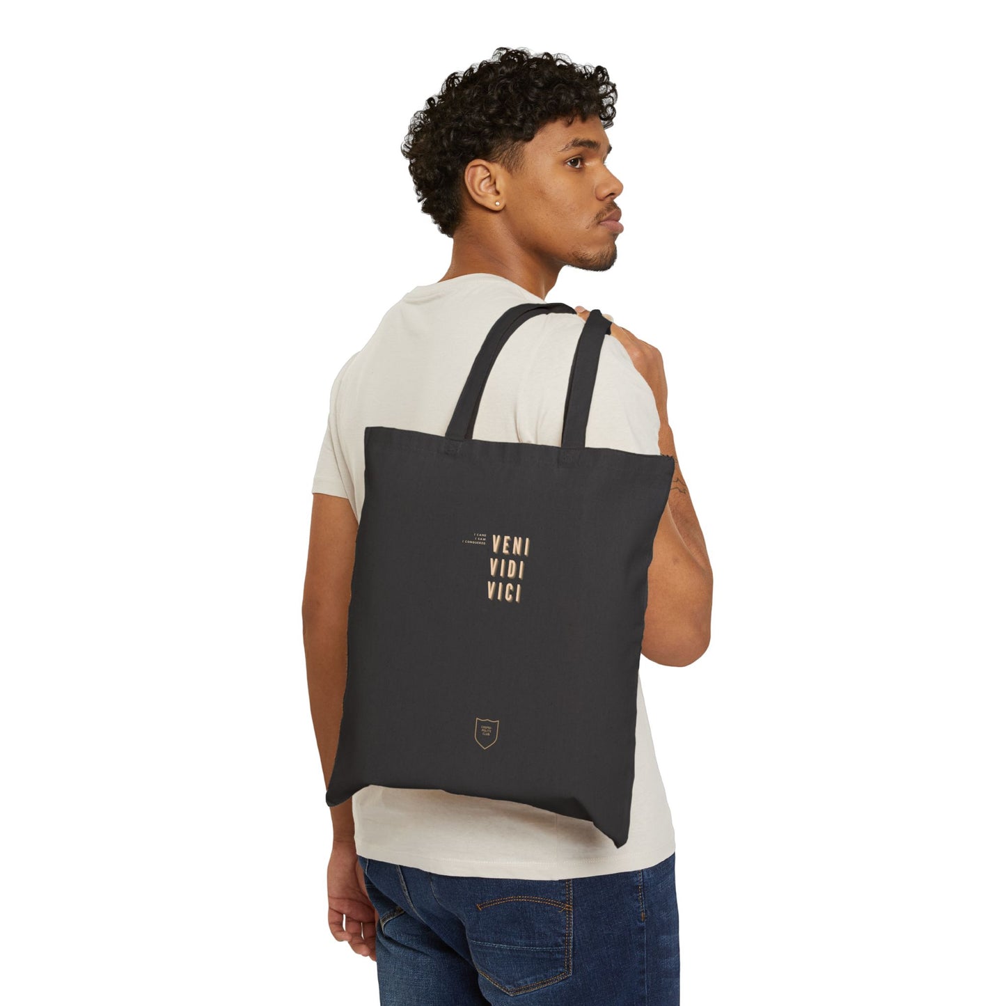 Veni, Vidi, Vici Canvas Tote Bag | Black and Natural Options