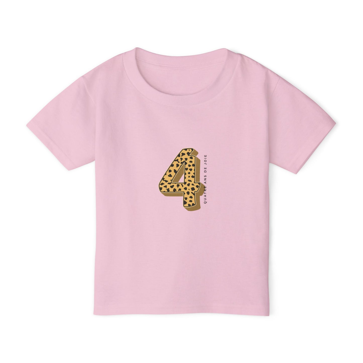 Leopard Print 4th Bday Toddler T-shirt