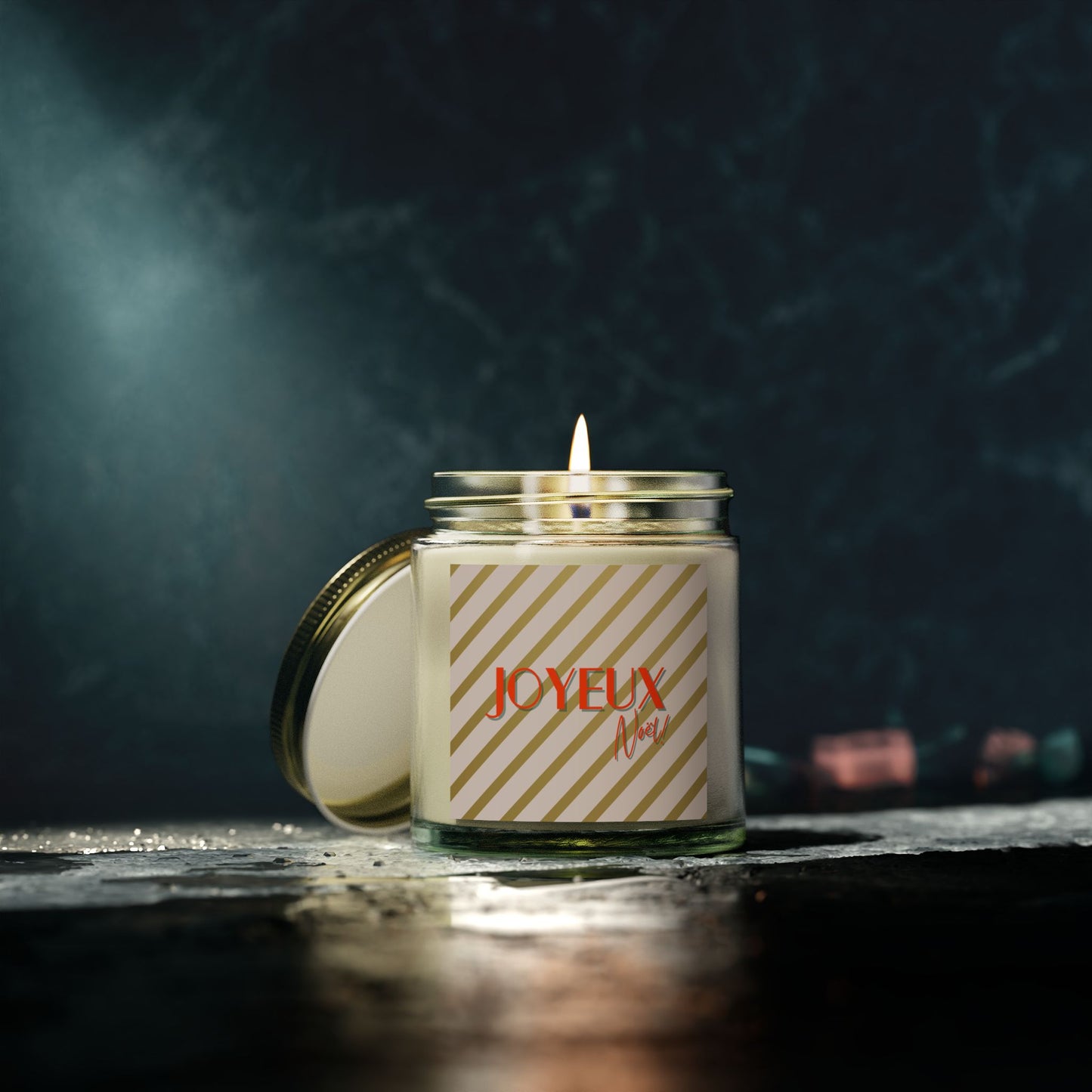 Festive Joyeux Noel Scented Candles, Holiday Decor