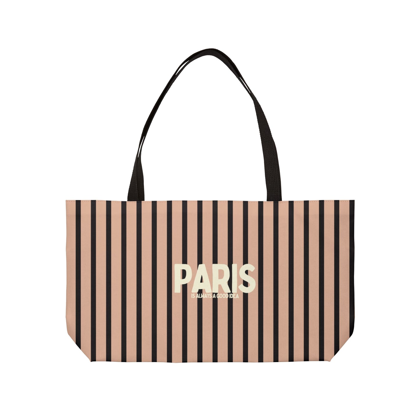 Parisian Weekender Tote Bag, BLACK and TAN