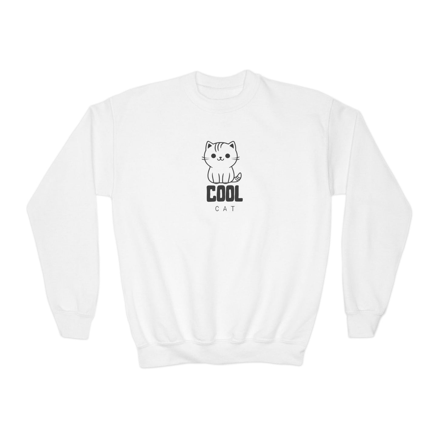 Cool Cat Teen Crewneck Sweatshirt | Halloween Shirt