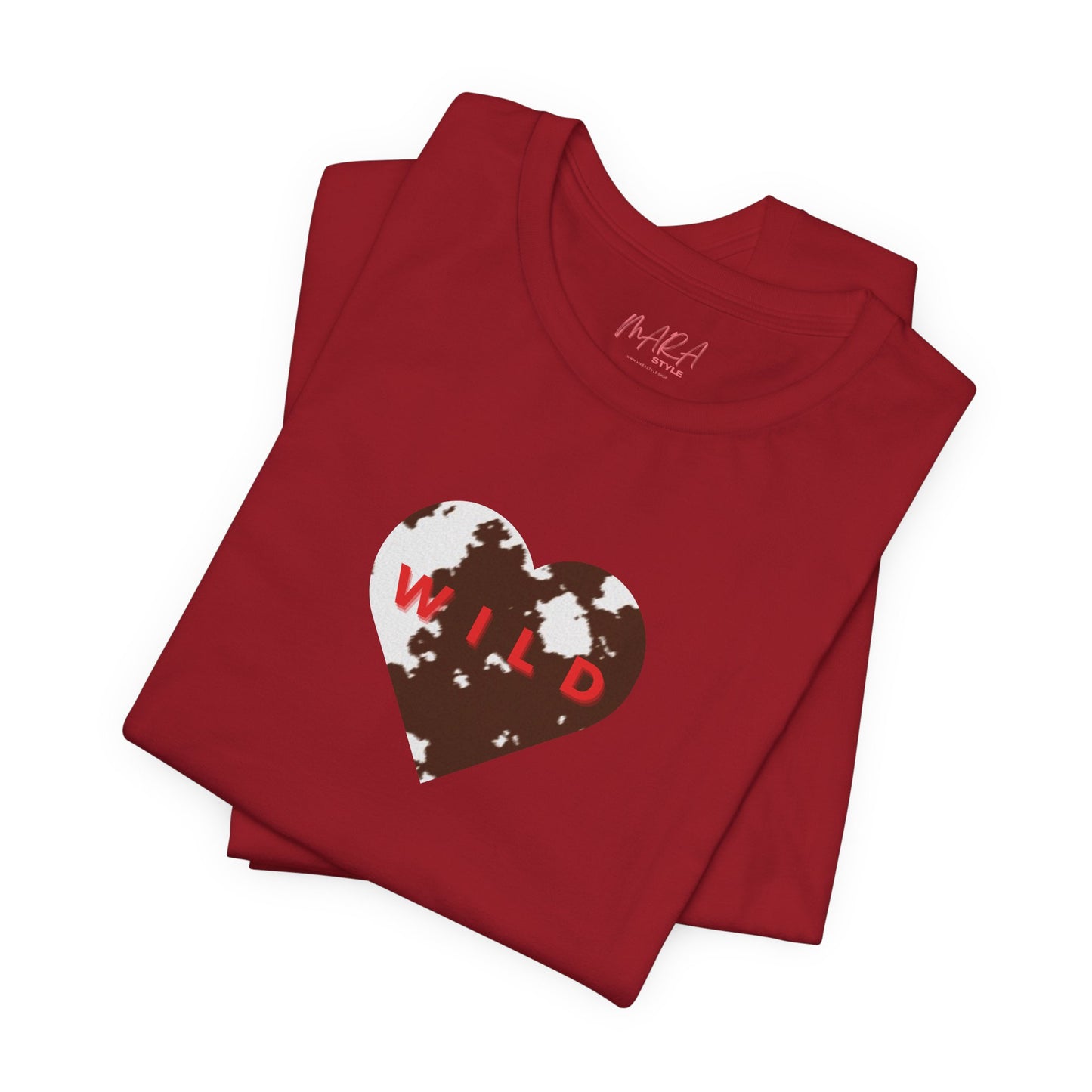 Animal Print Heart Ladies Tee - COWHIDE