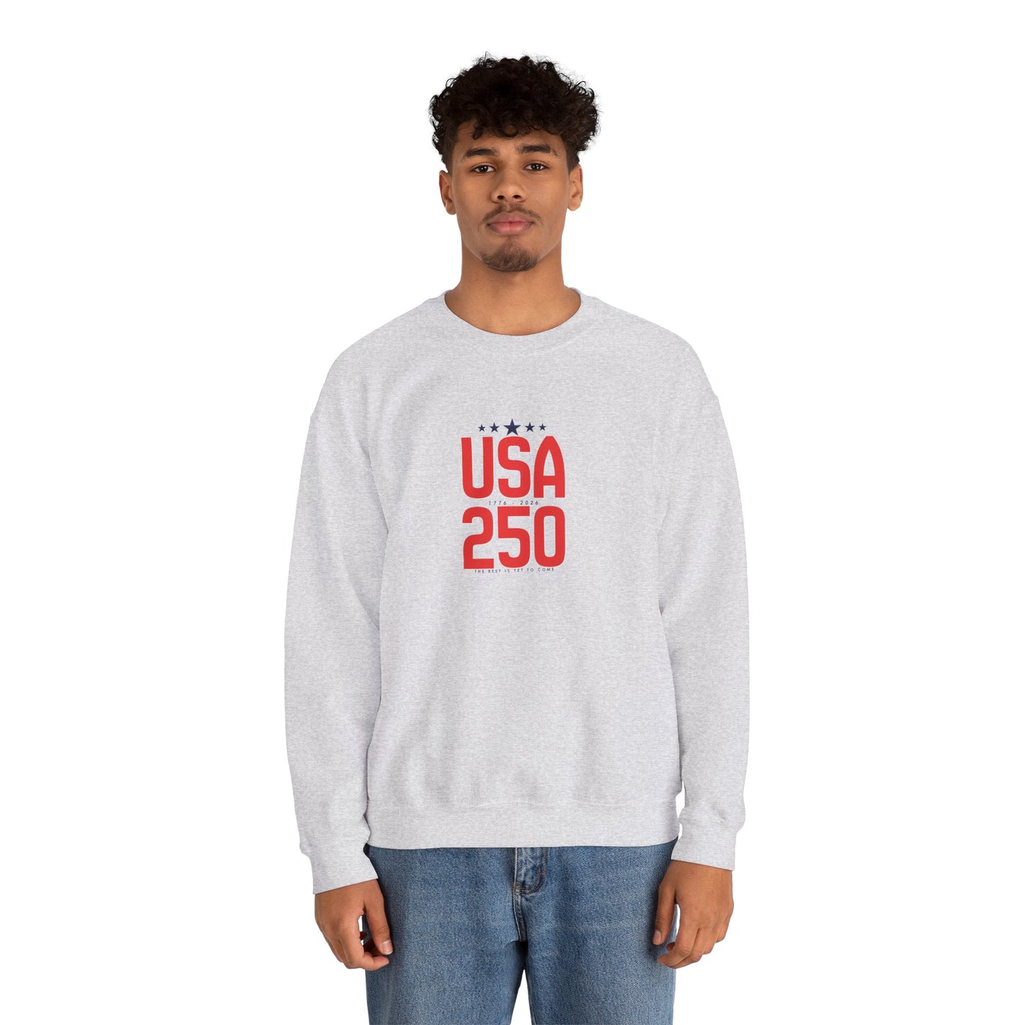 USA 250 Crewneck Sweatshirt — Patriotic 250th Anniversary Pullover