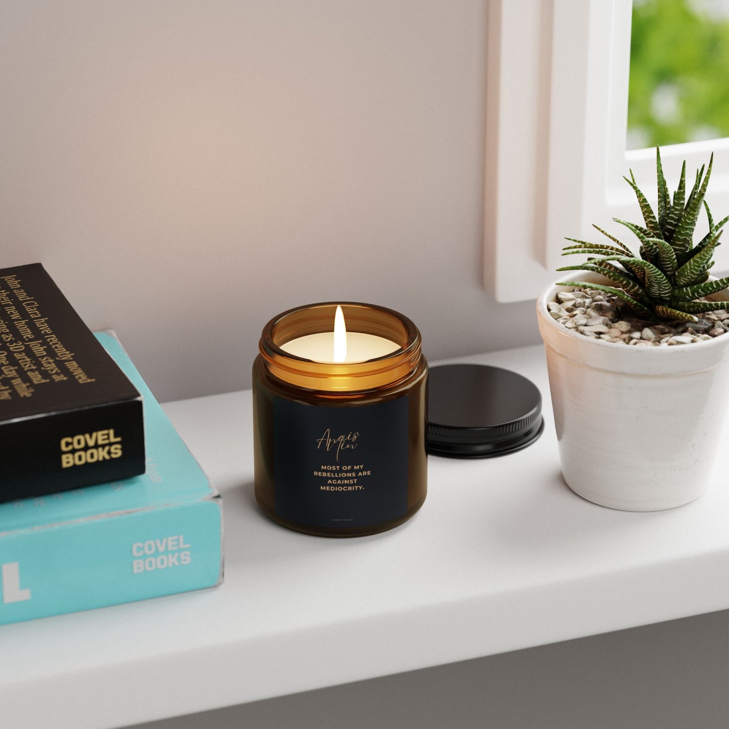 Anais Nin Quote Amber Glass Candle | Literary Gift