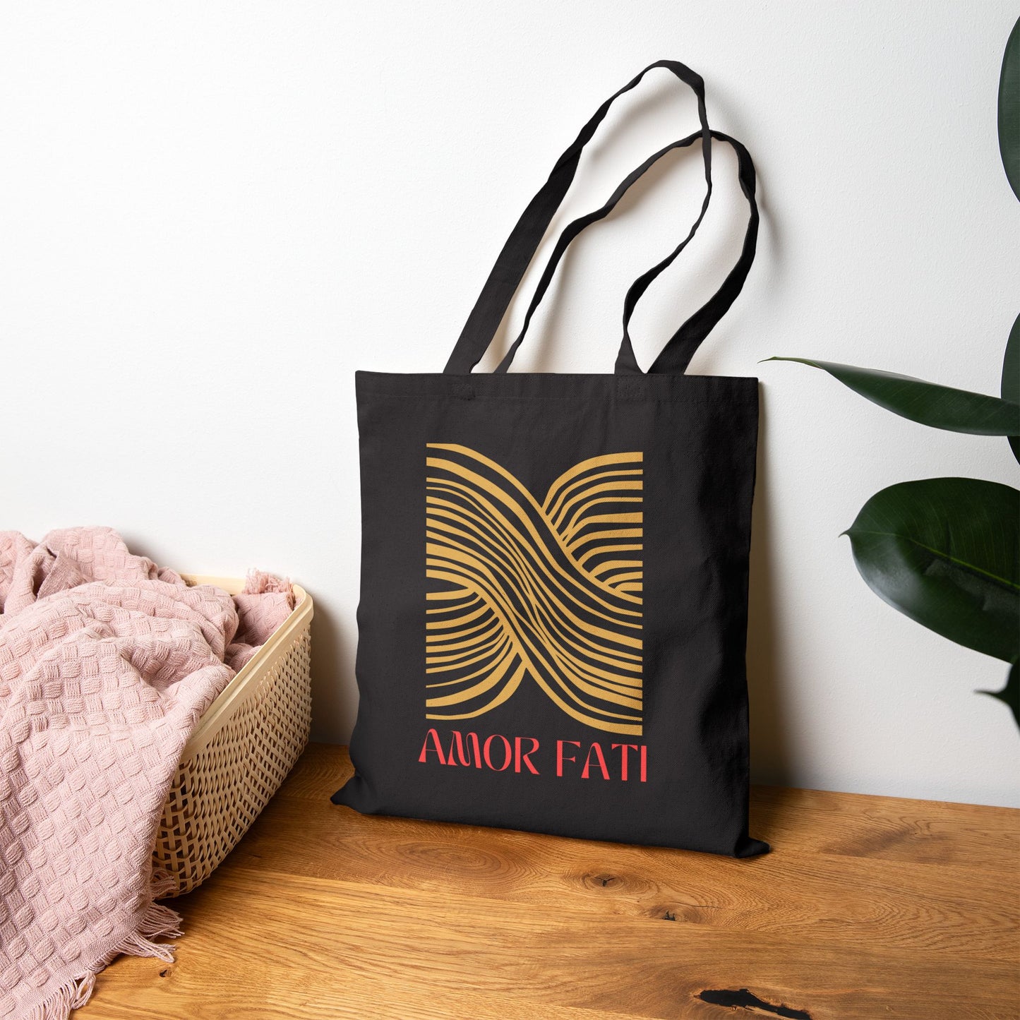 Black Tote Bag - Amor Fati Design