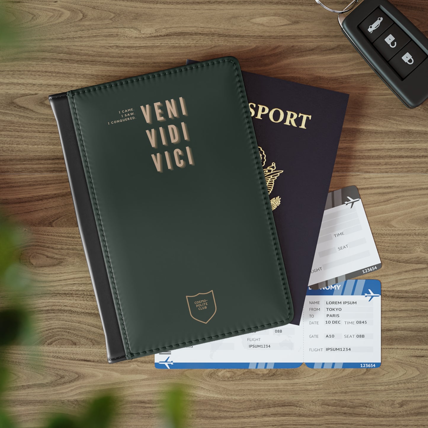 Veni, Vidi, Vici Dark Green Passport Cover | Travel Accessories