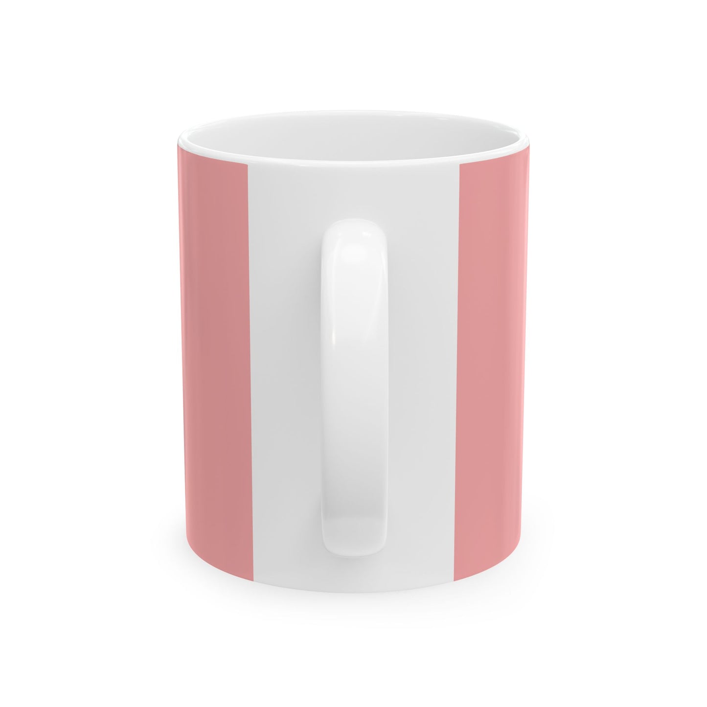 Deja Vu - "Living in the Illusion" Ceramic Mug, Watermelon Color
