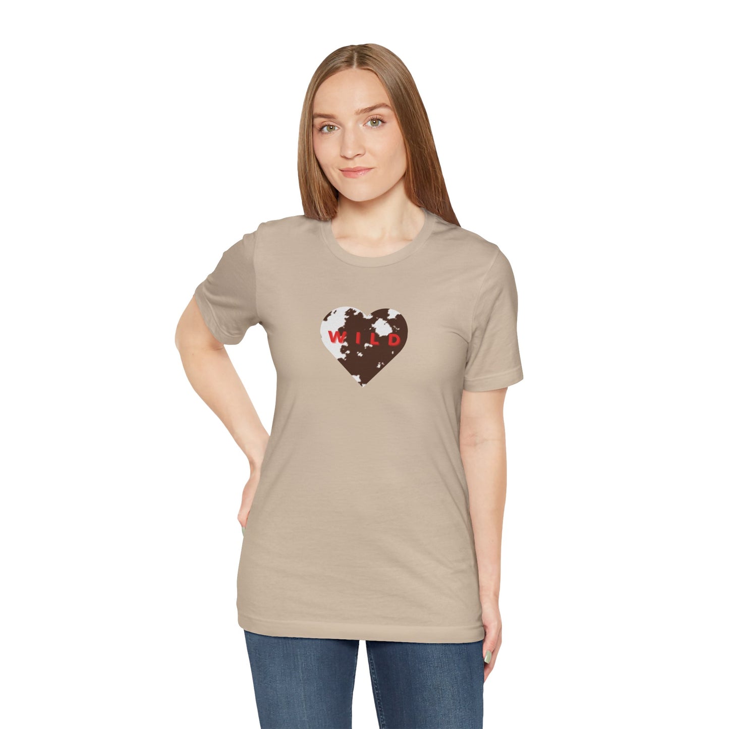 Animal Print Heart Ladies Tee - COWHIDE