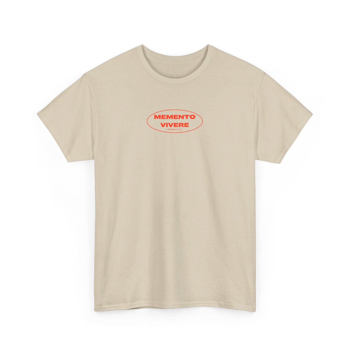 Stoic Tee "Momento Vivere" (Remember to Live) -Red, Men's Clothing