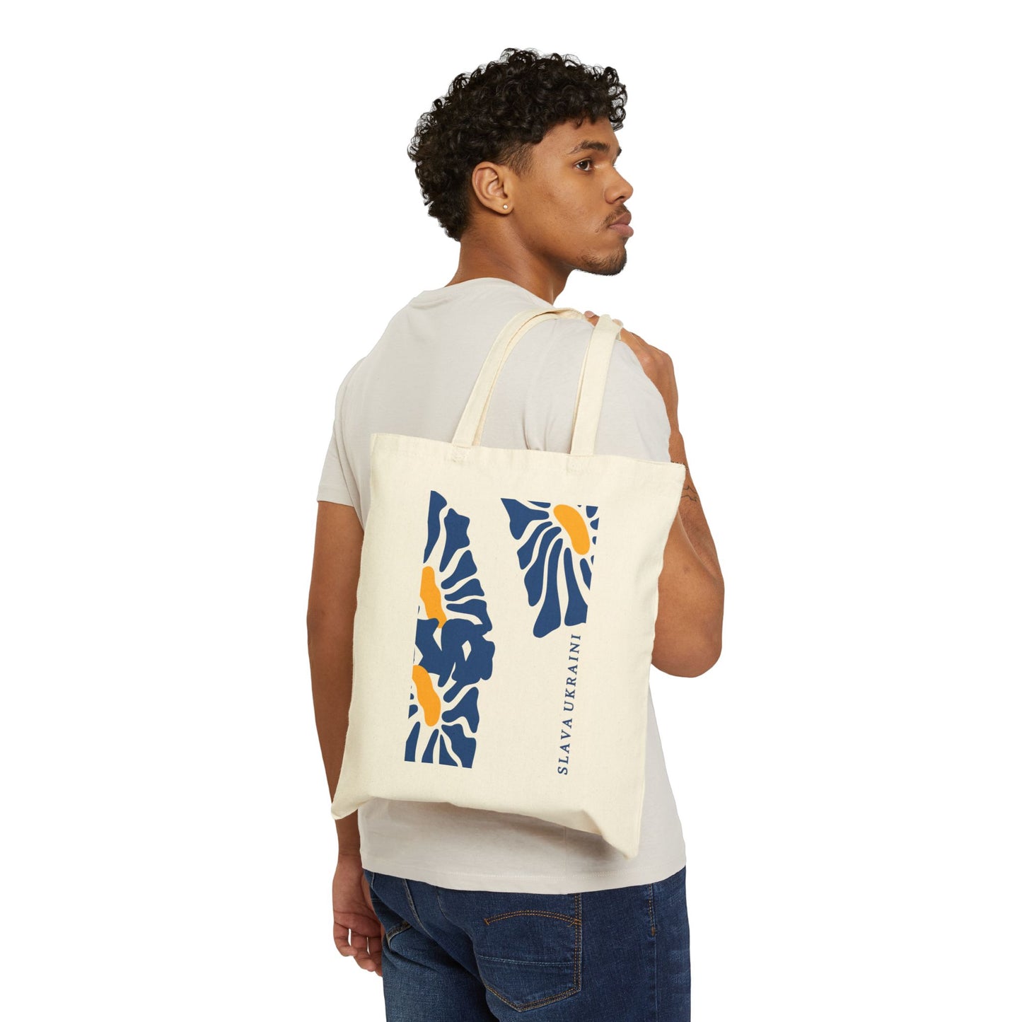 SLAVA UKRAINI Sunflower Cotton Canvas Tote