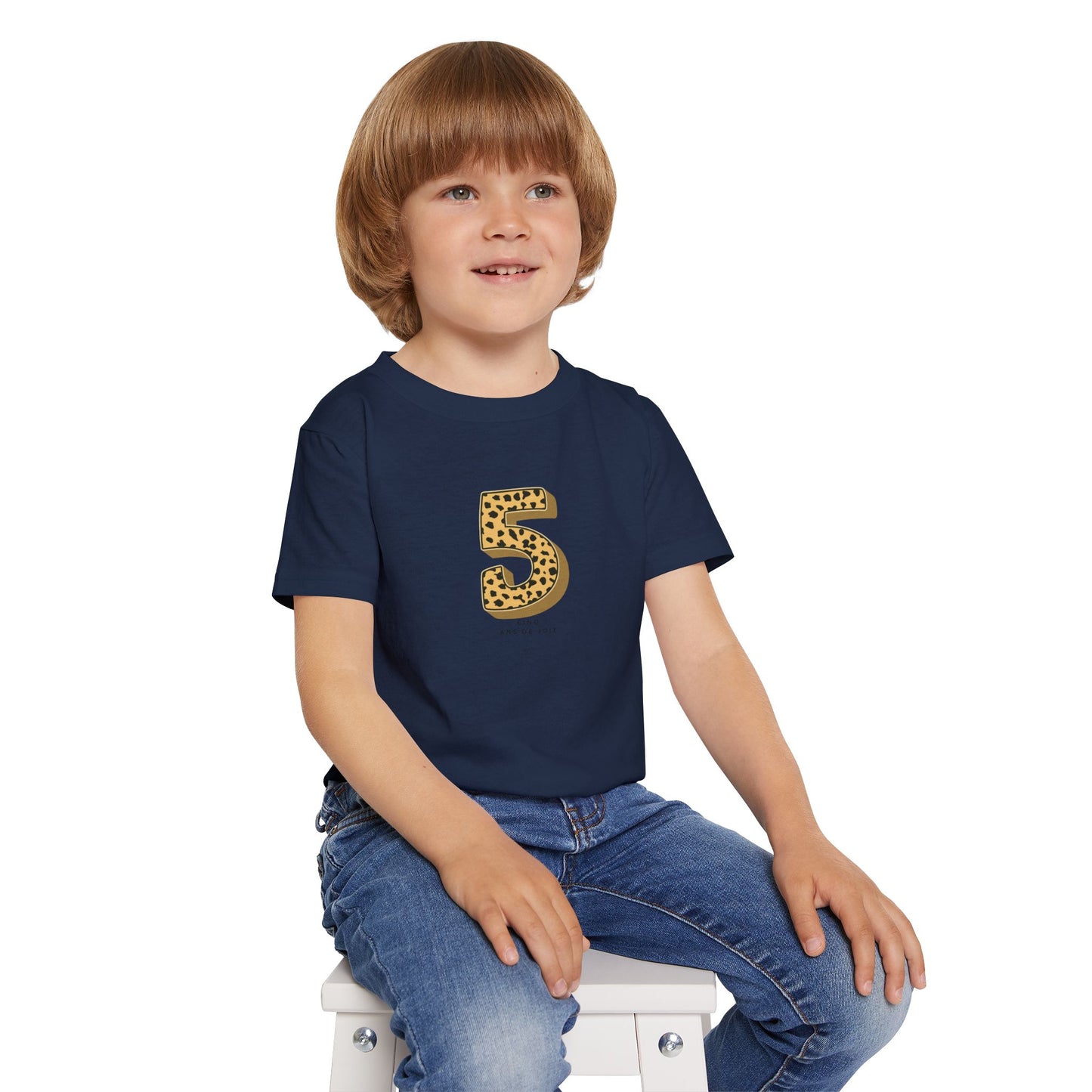 Leopard Print 5th Birthday Toddler T-Shirt