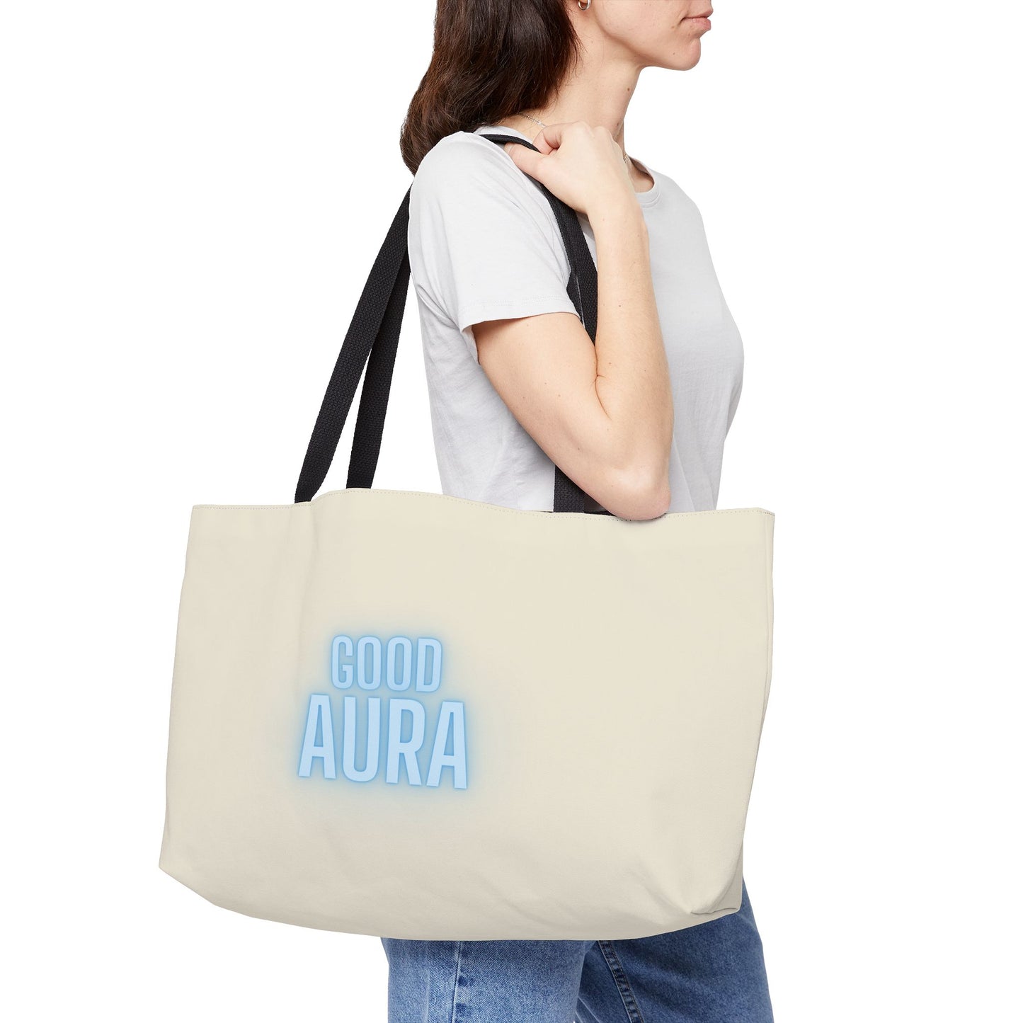 Good Aura Oversized Tote Bag, Yoga Bag