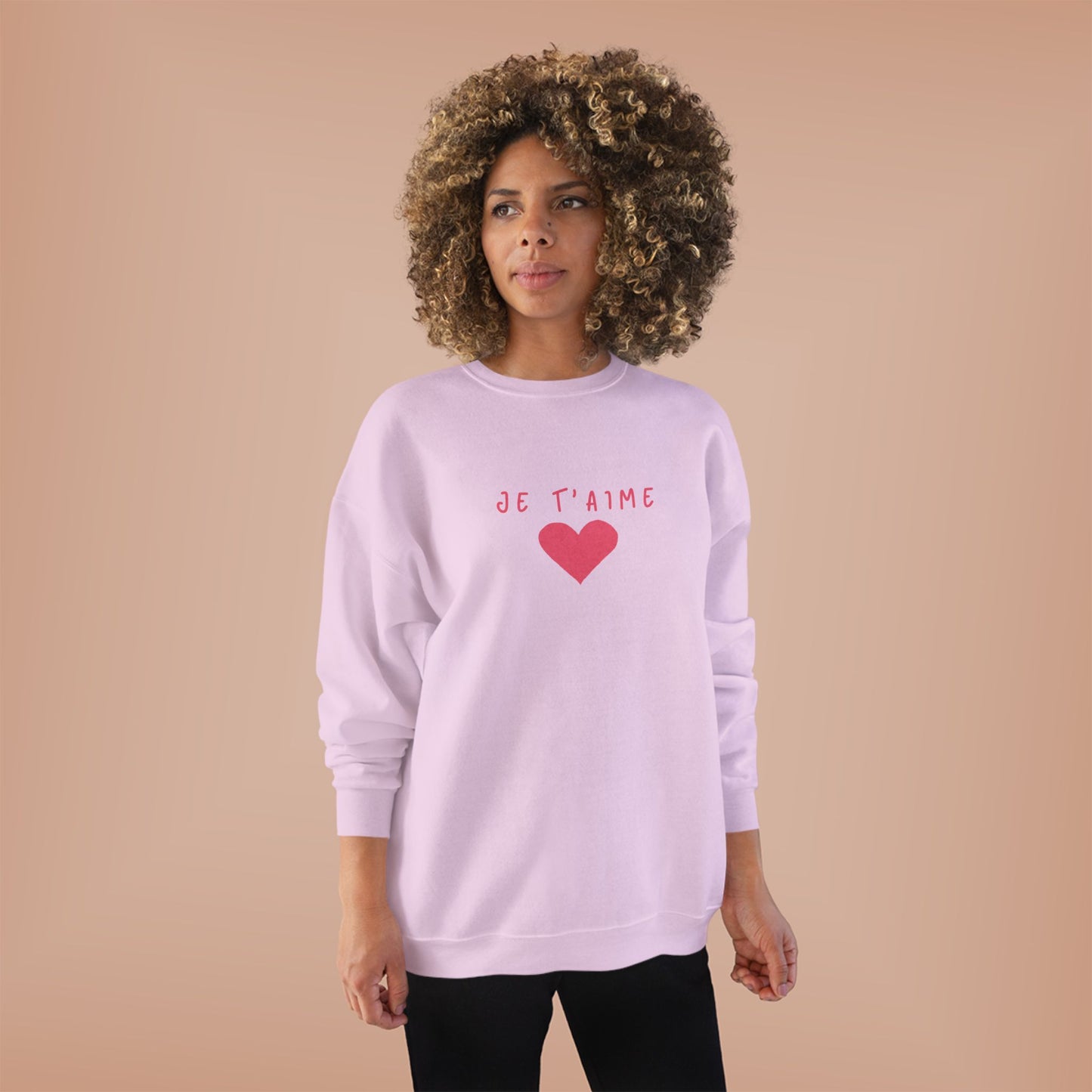 Cute Graphic Sweatshirt, 'Je T'aime'