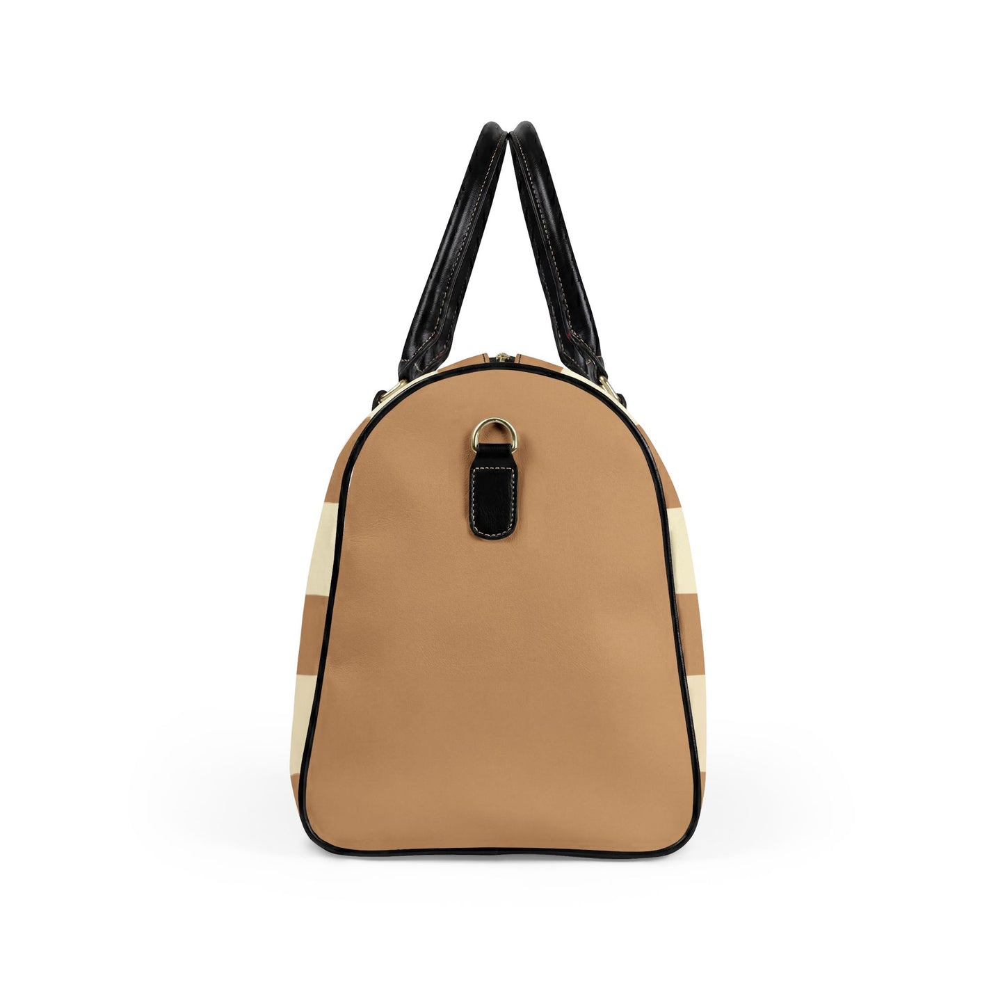 California Lover Leather Travel Bag — TAN Striped Weekender Duffle