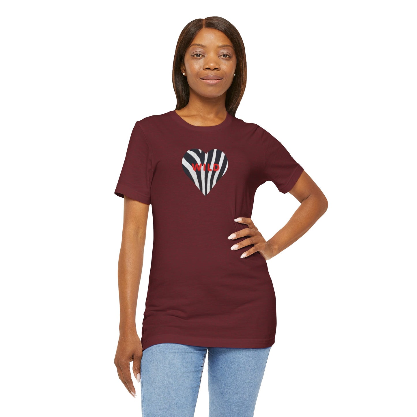 Zebra Heart Ladies Tshirt - Wild Women's Tee