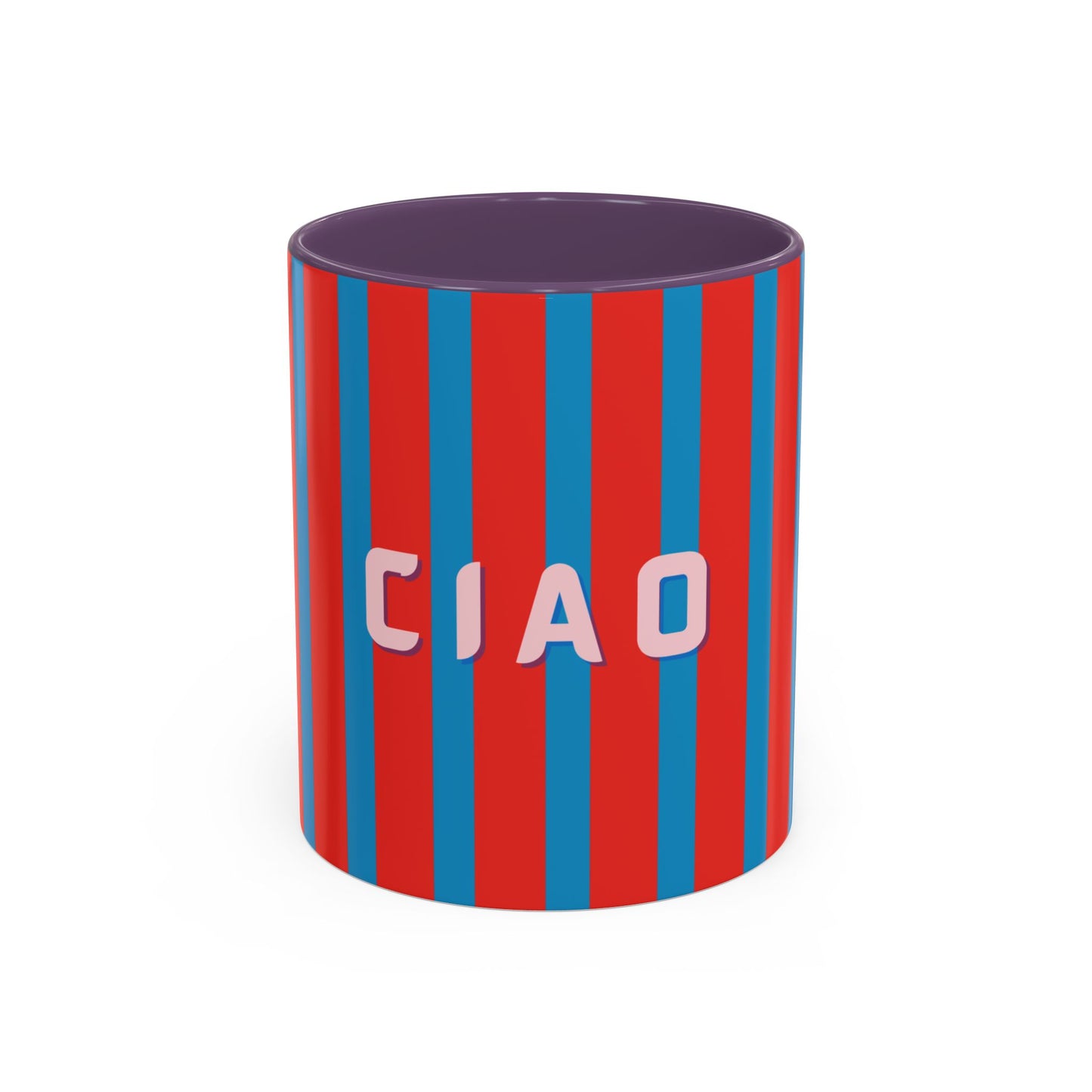 Ciao Accent Coffee Mug | Colorful Striped Ceramic Cup