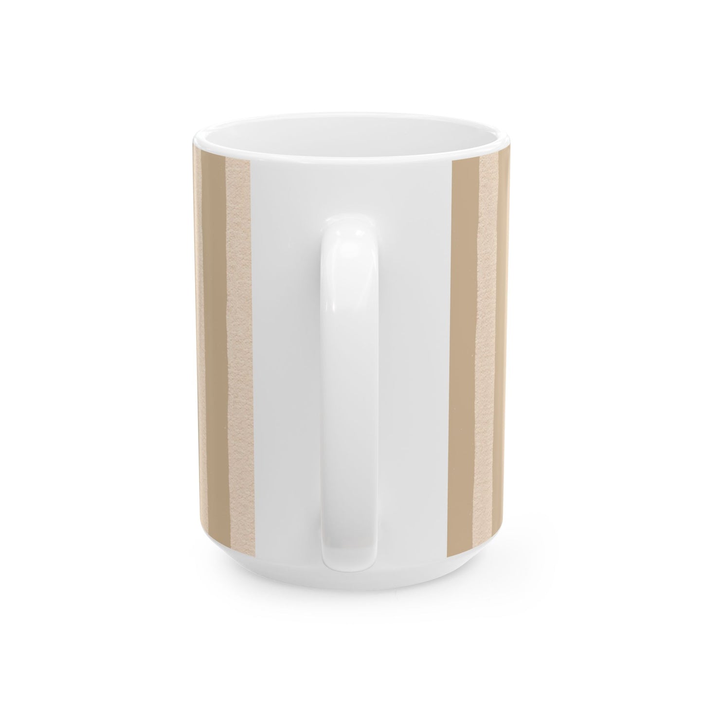 White cylindrical container with wooden accents on a white background