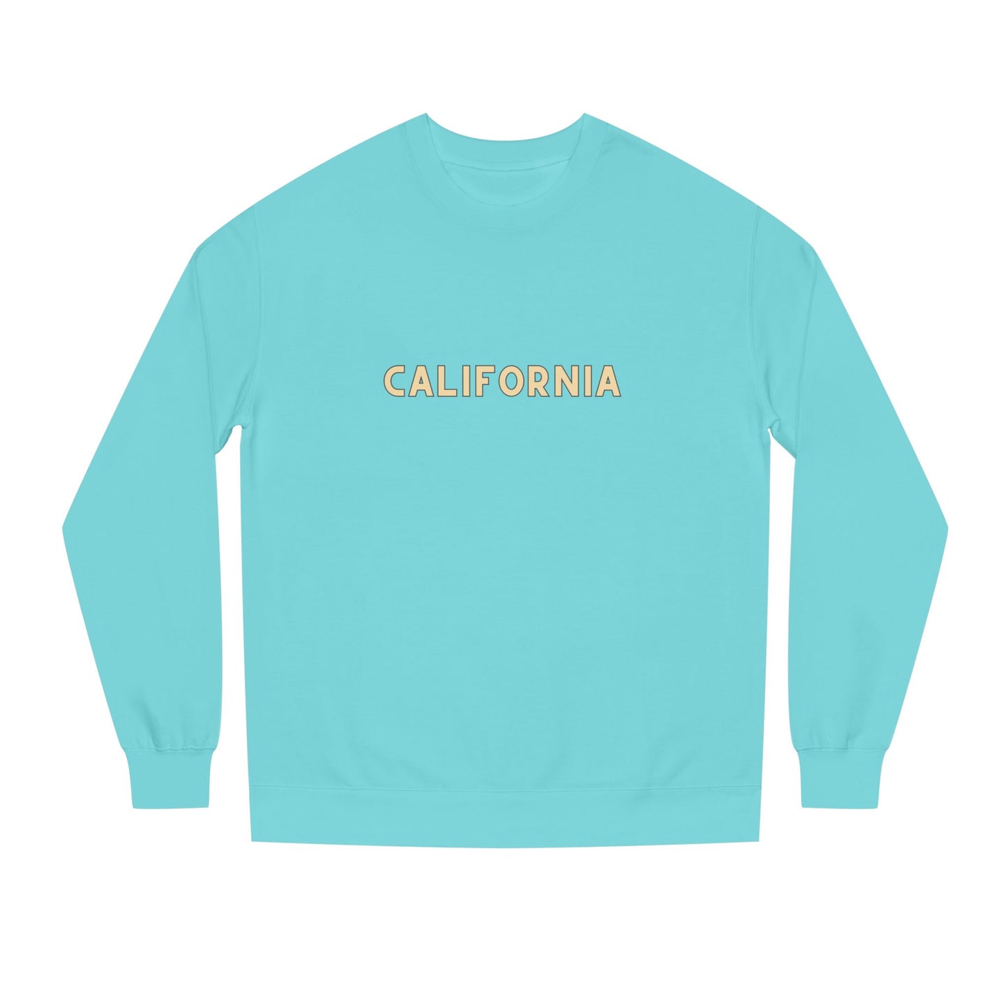 Light blue long-sleeve shirt with 'California' text on a white background