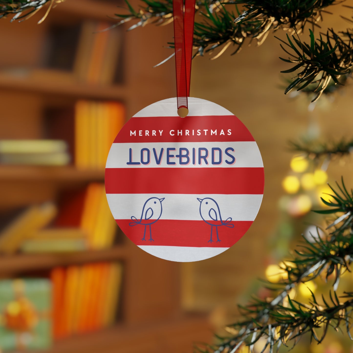 Couples Christmas Ornament - Red