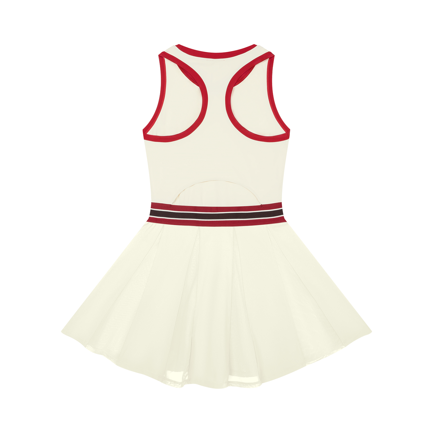 White Tennis dress with red and black accents on a white background