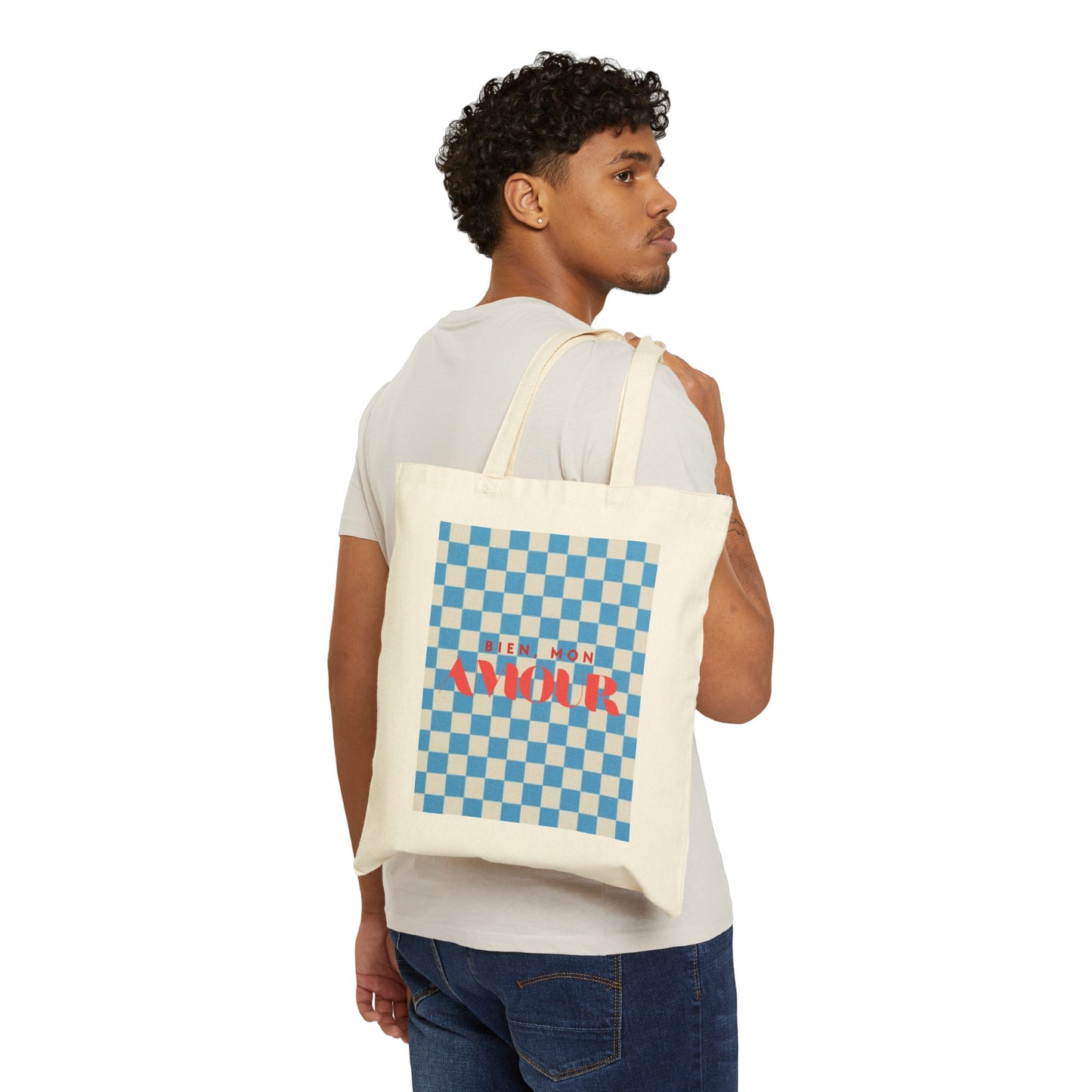 French Preppy Canvas Tote, Bien, Mon Amour