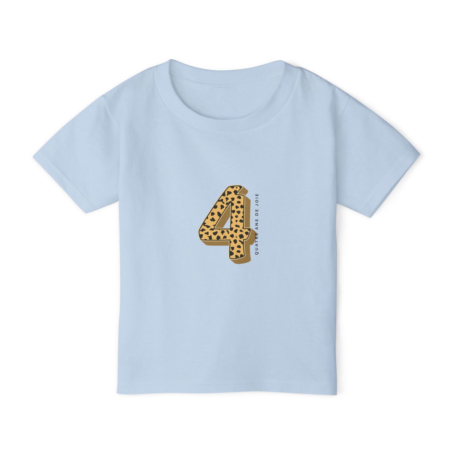 Leopard Print 4th Bday Toddler T-shirt