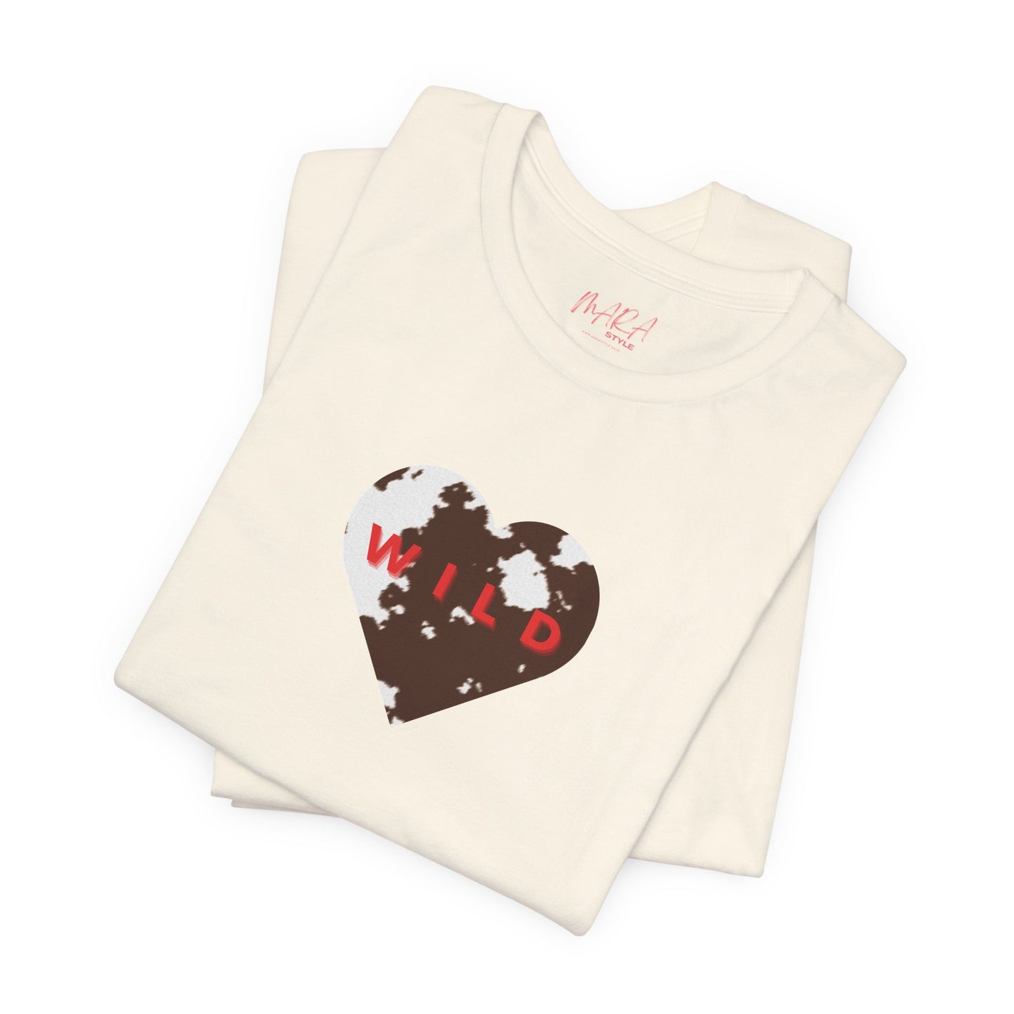 Animal Print Heart Ladies Tee - COWHIDE