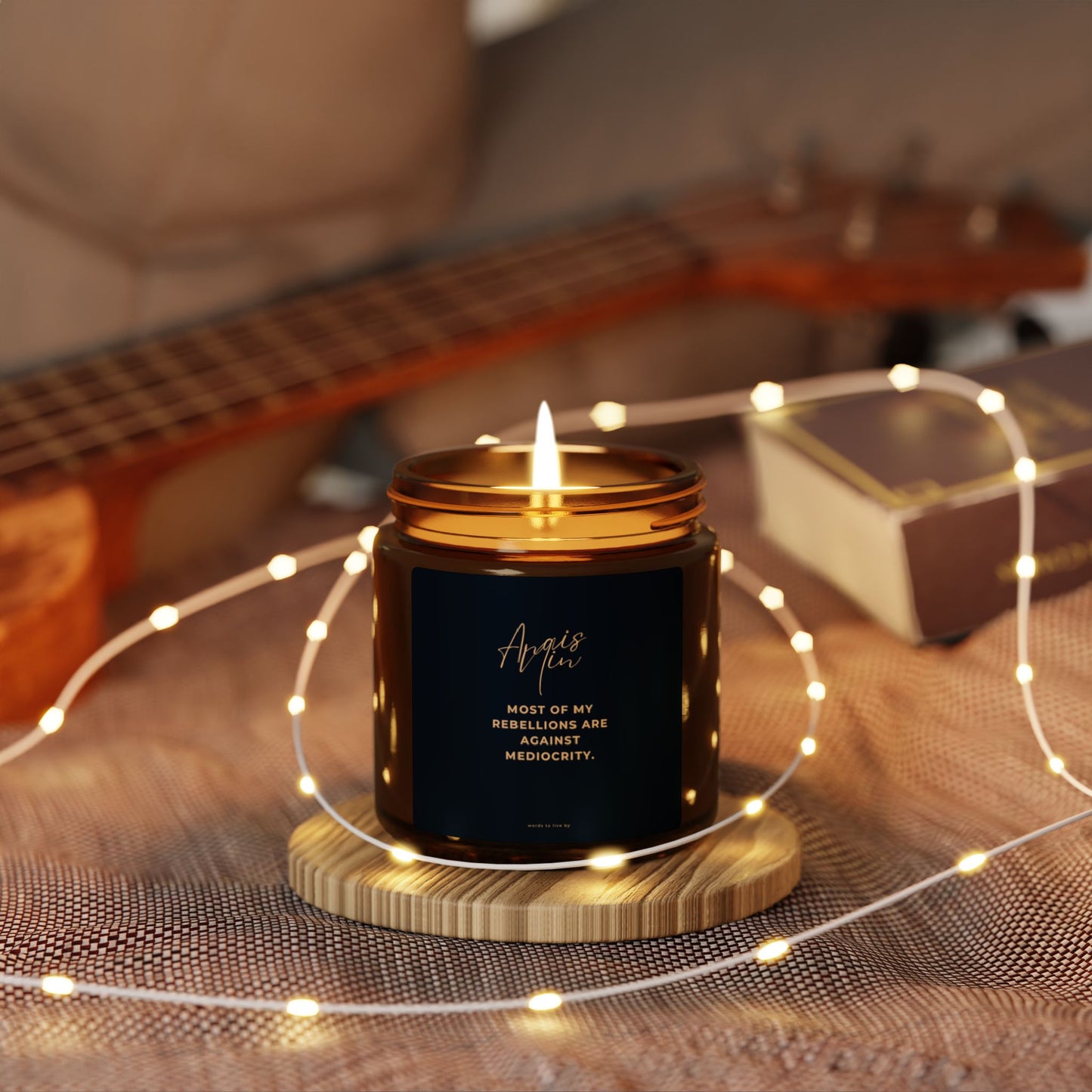 Anais Nin Quote Amber Glass Candle | Literary Gift