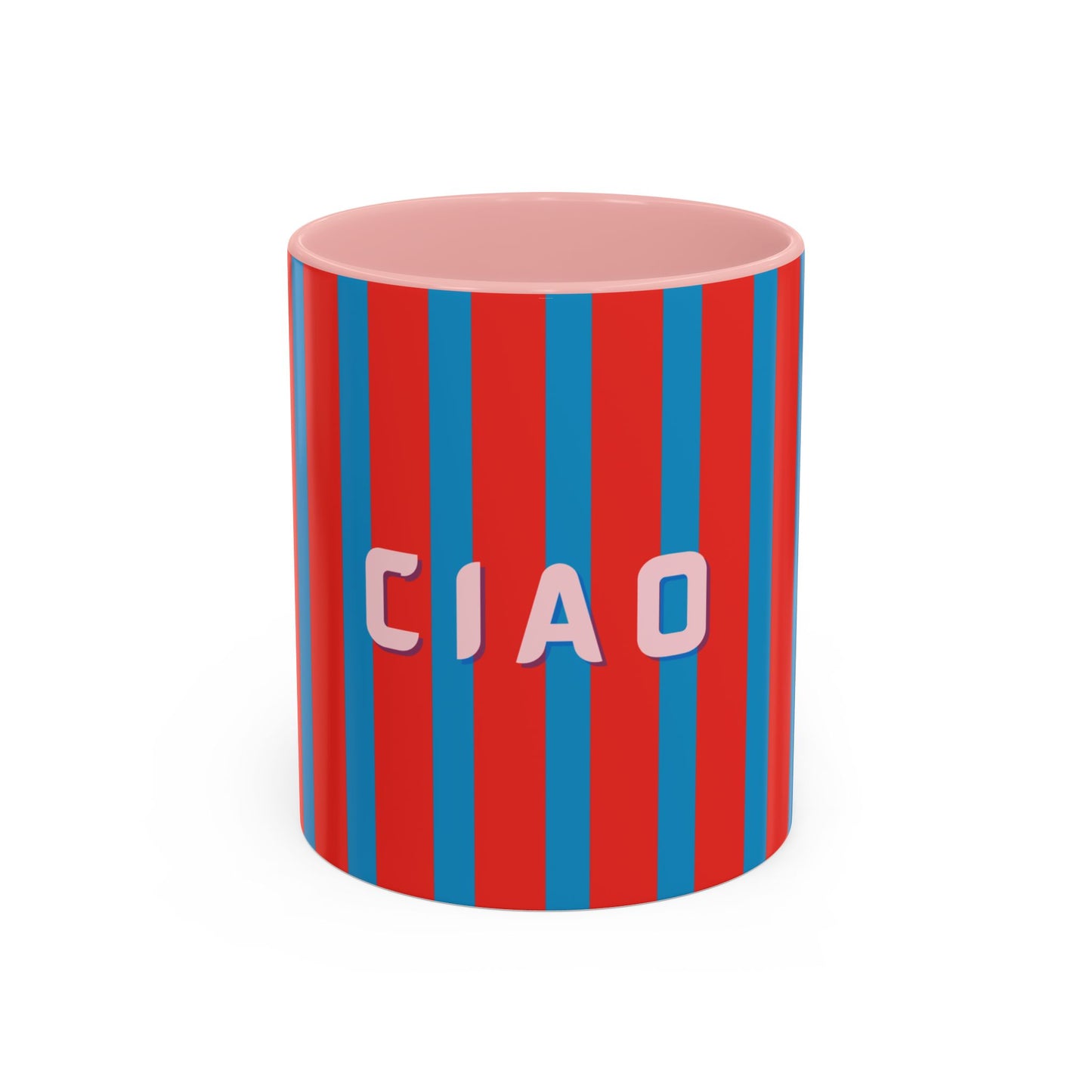 Ciao Accent Coffee Mug | Colorful Striped Ceramic Cup