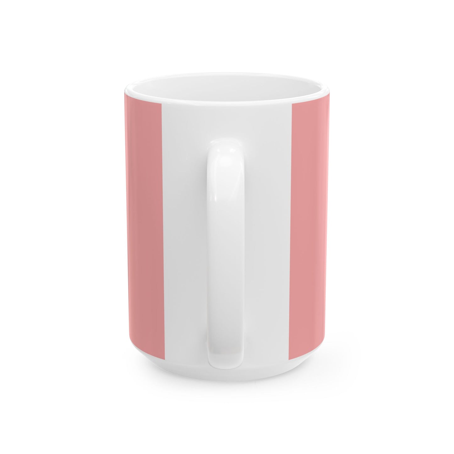 Deja Vu - "Living in the Illusion" Ceramic Mug, Watermelon Color