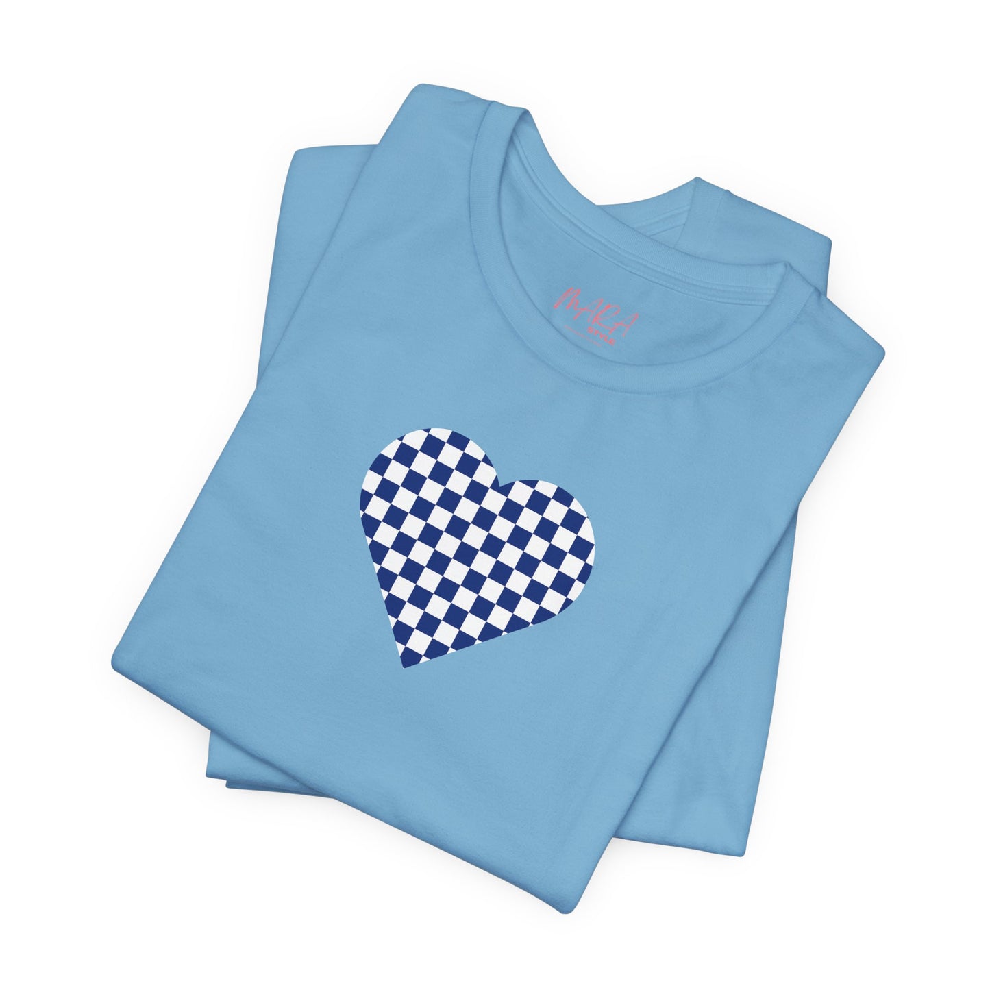 Checkerboard Heart Ladies Tee | Preppy Basics