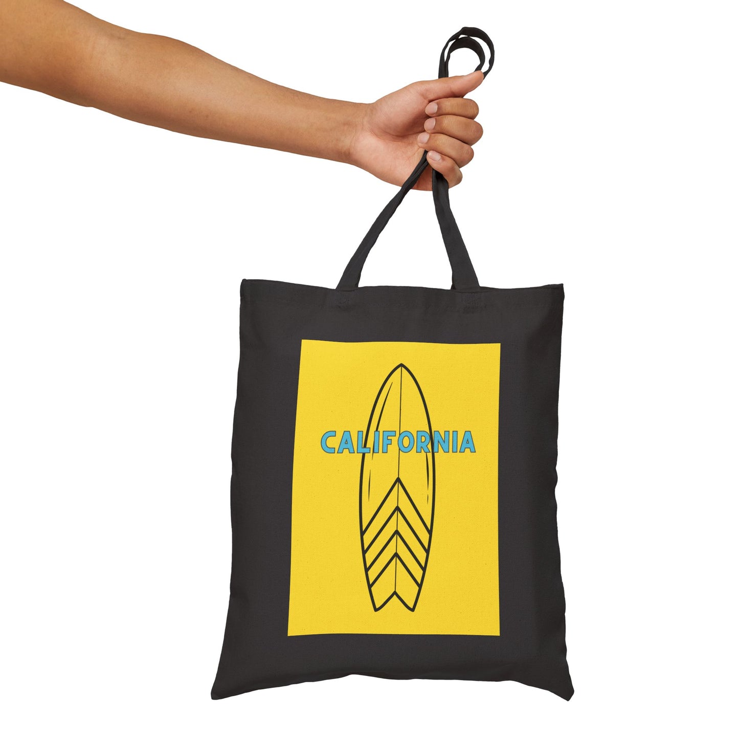 California Surf Cotton Canvas Tote Bag, YELLOW