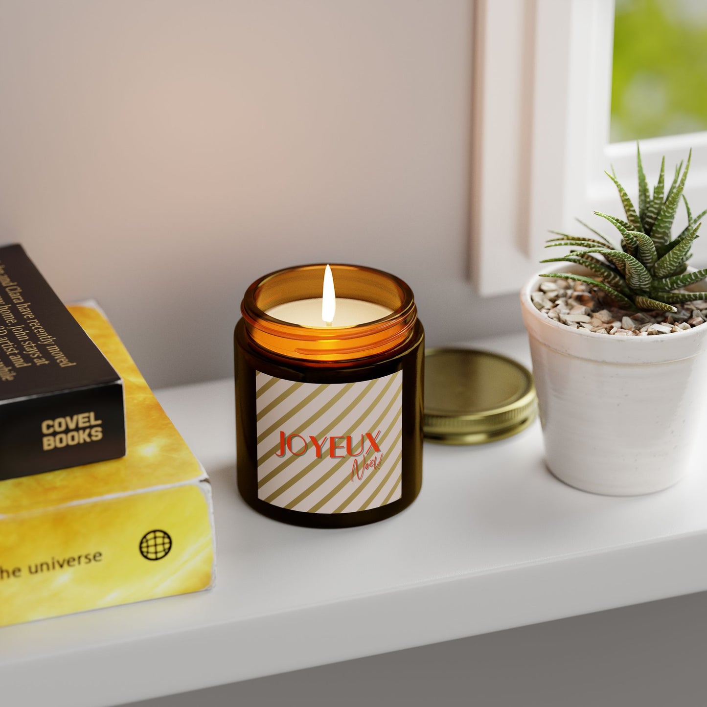 Festive Joyeux Noel Scented Candles, Holiday Decor