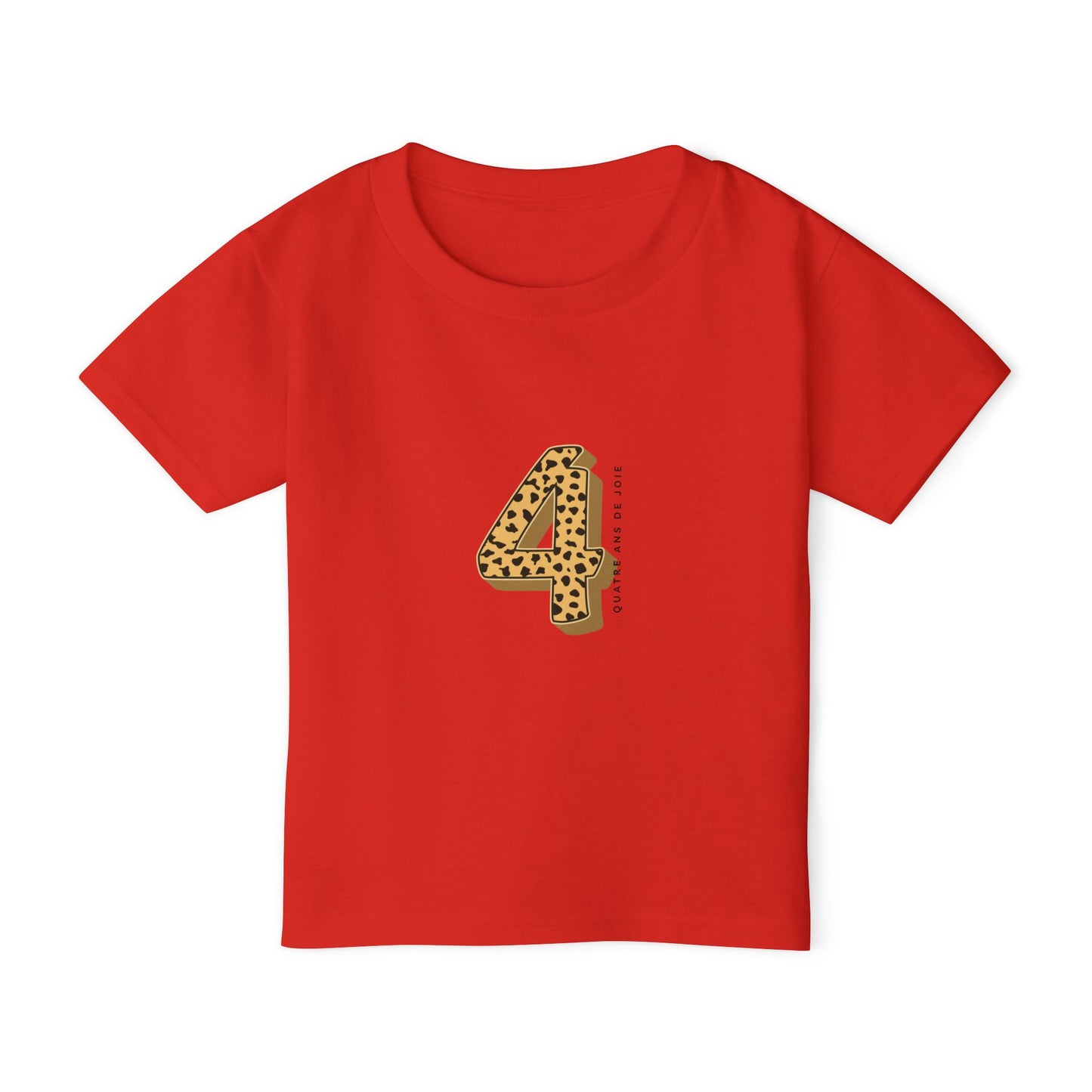 Leopard Print 4th Bday Toddler T-shirt
