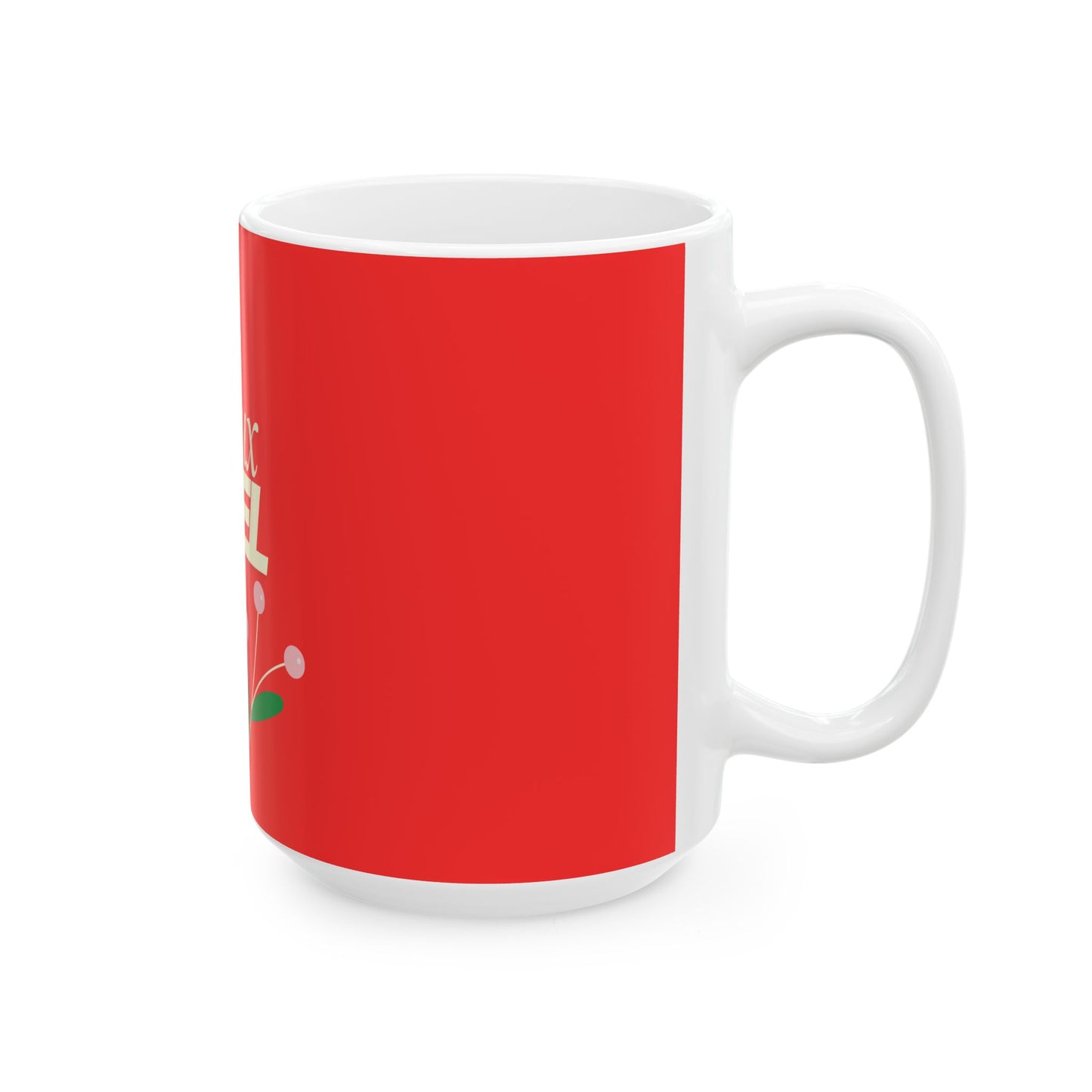Ceramic Mug - Joyeux Noel Holiday Mug, RED