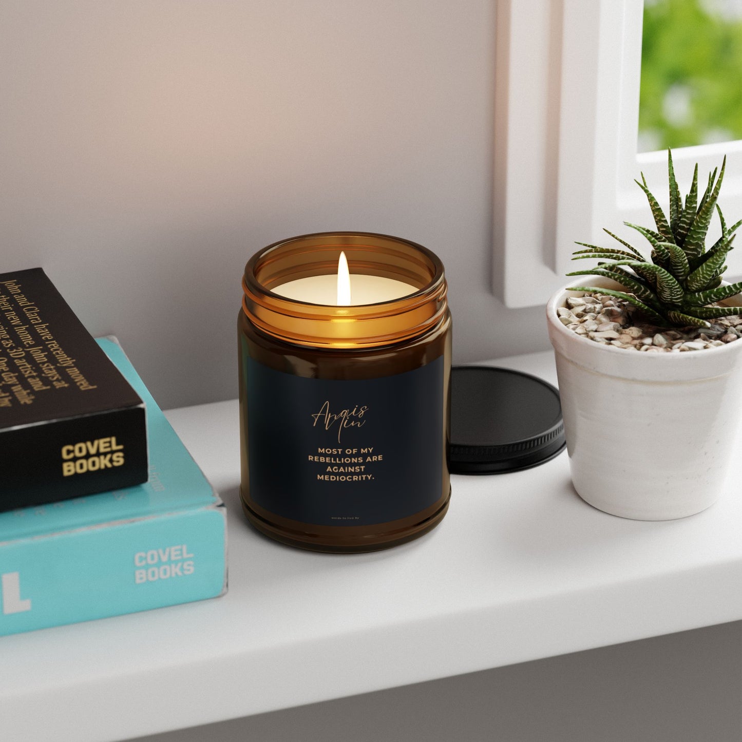 Anais Nin Quote Amber Glass Candle | Literary Gift