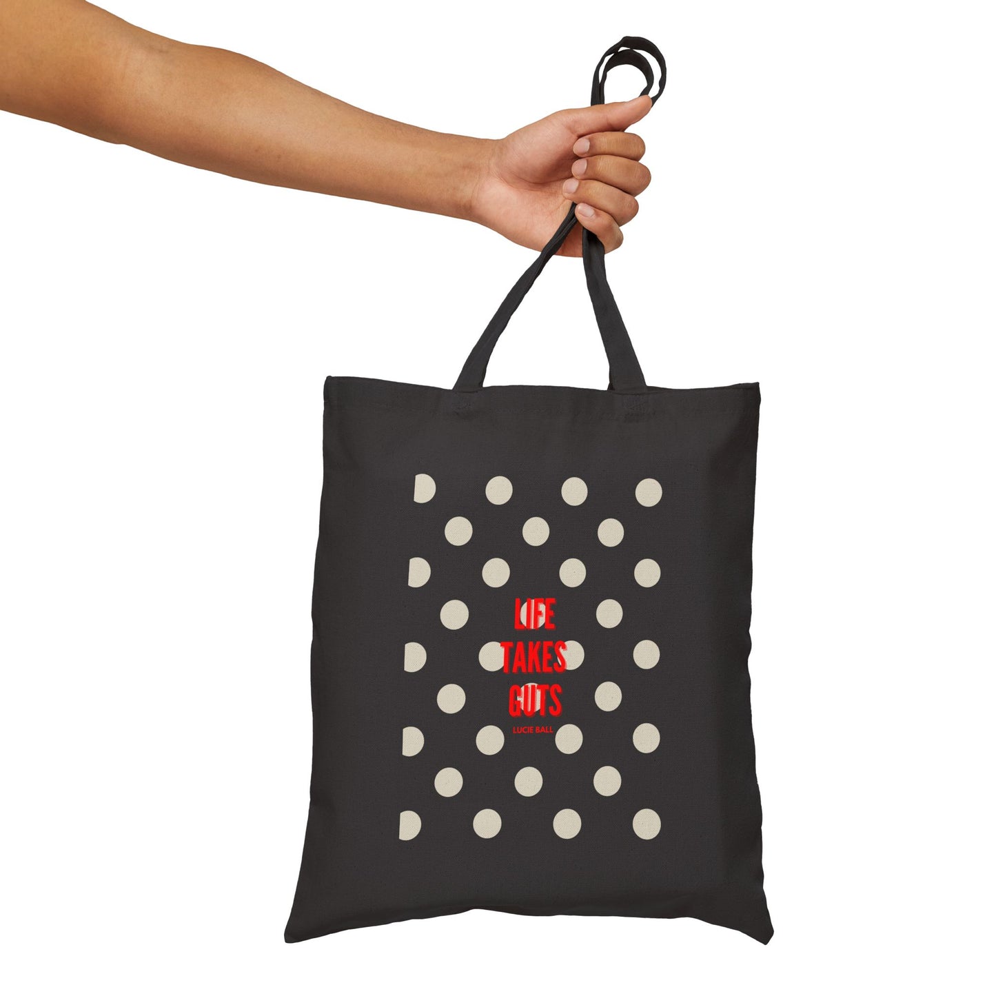 Lucille Ball Polka Dot Canvas Tote Bag - Life Takes Guts