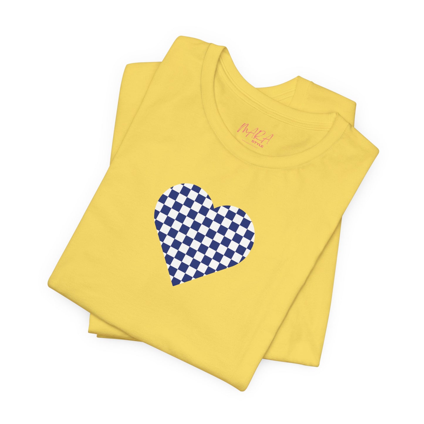 Checkerboard Heart Ladies Tee | Preppy Basics