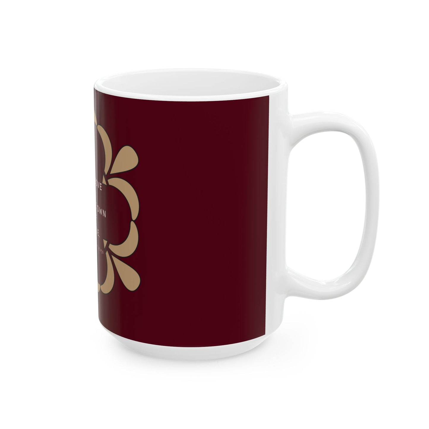 Shakespeare Quote Ceramic Mug, Dark Crimson — "To Thine Own Self Be True" Inspirational Coffee Cup