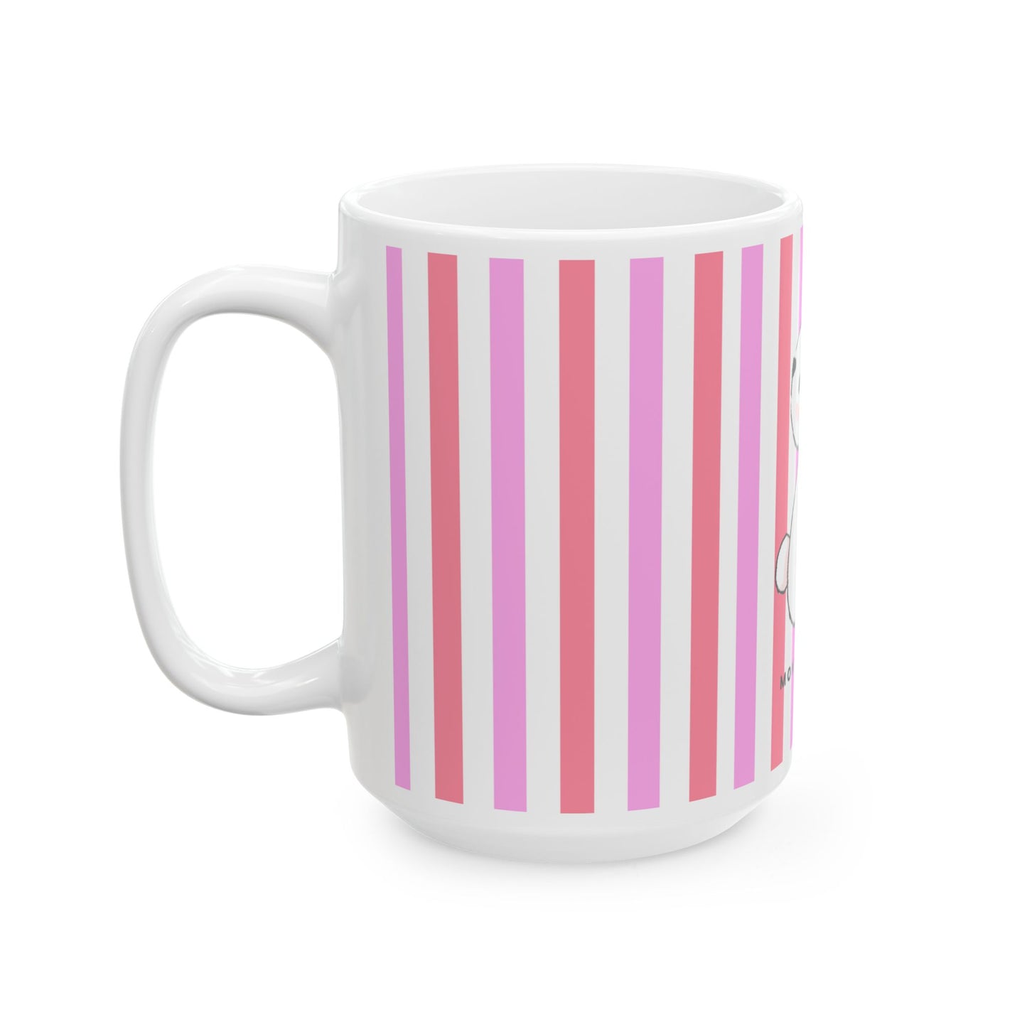 Pink Stripped Baby Mug, Mon Petit Lapin
