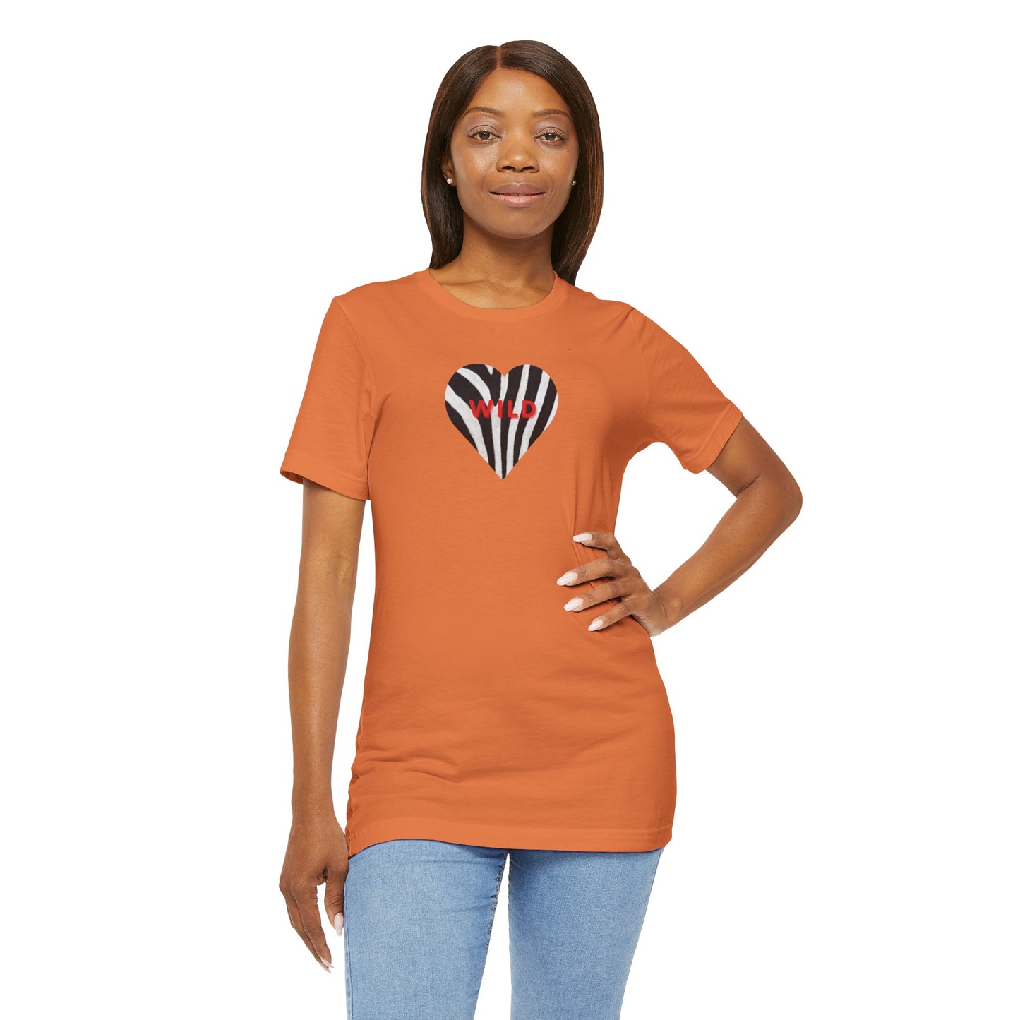 Zebra Heart Ladies Tshirt - Wild Women's Tee