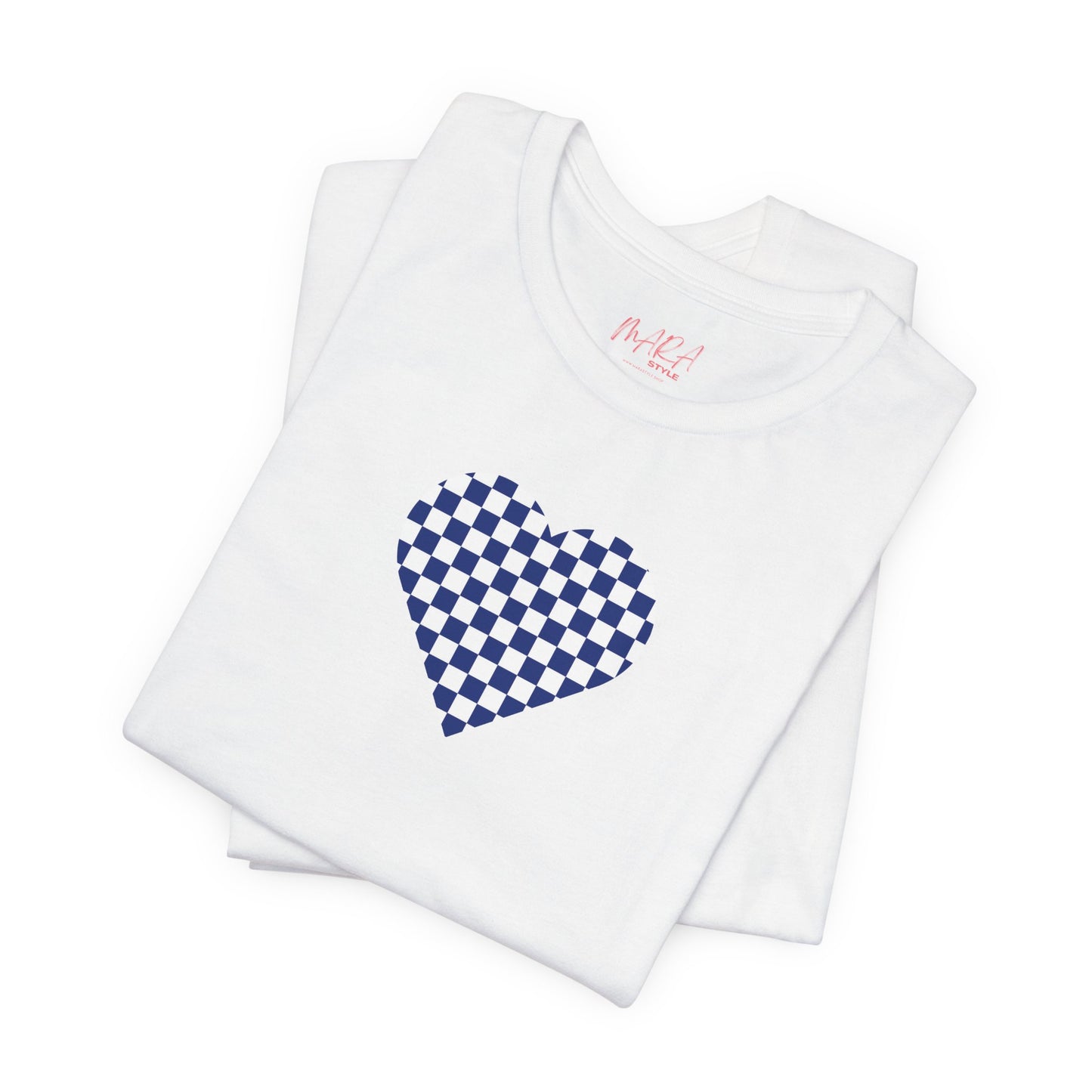 Checkerboard Heart Ladies Tee | Preppy Basics
