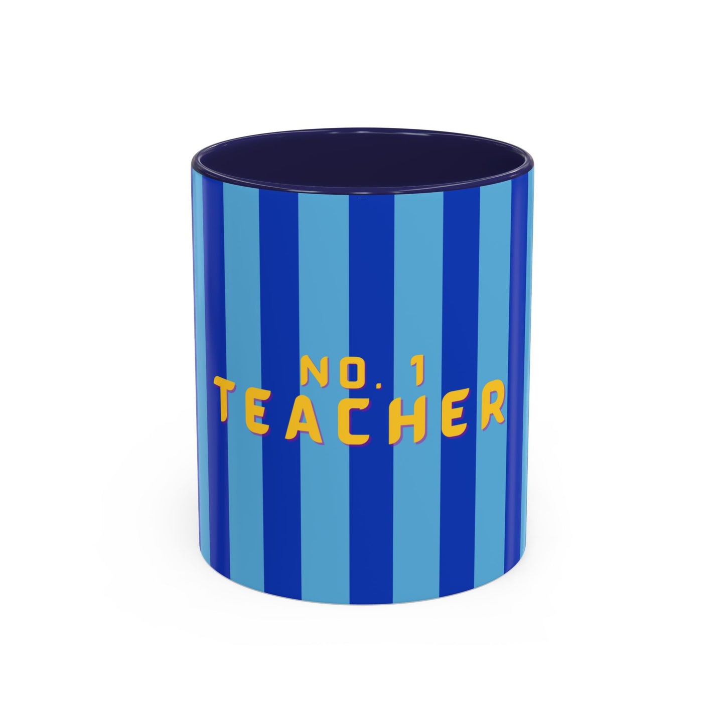 No. 1 Teacher Blue Accent Coffee Mug
