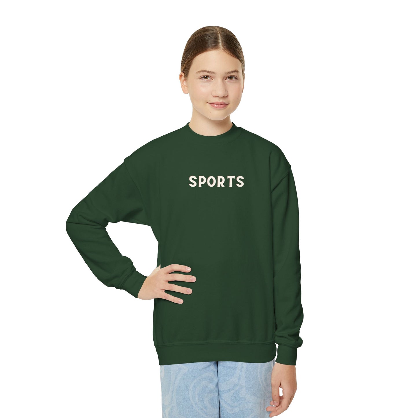 Youth SPORTS Crewneck Sweatshirt - Stylish School Activities Pullover