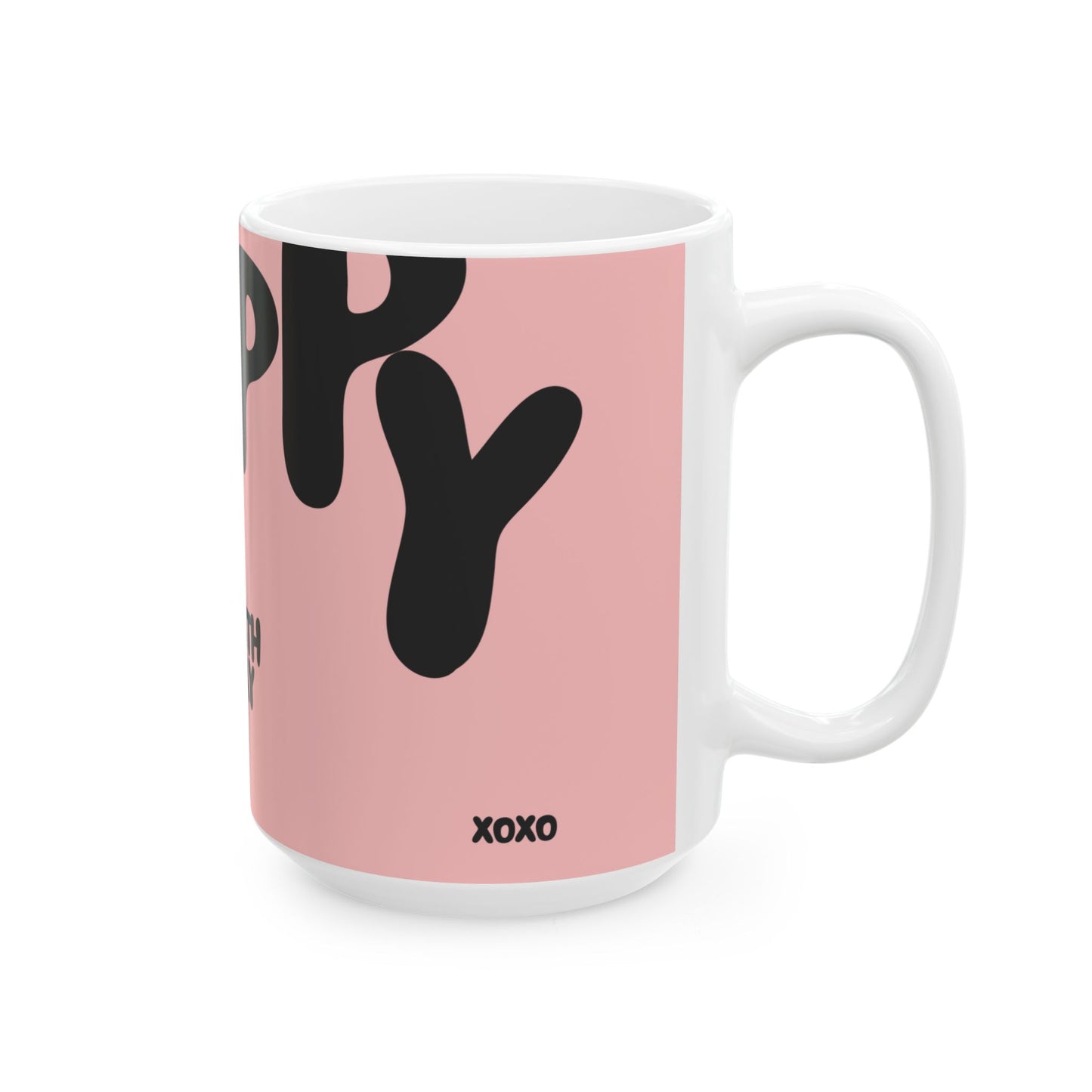 Ceramic Mug, Cute Happy Birthday Mug - PINK