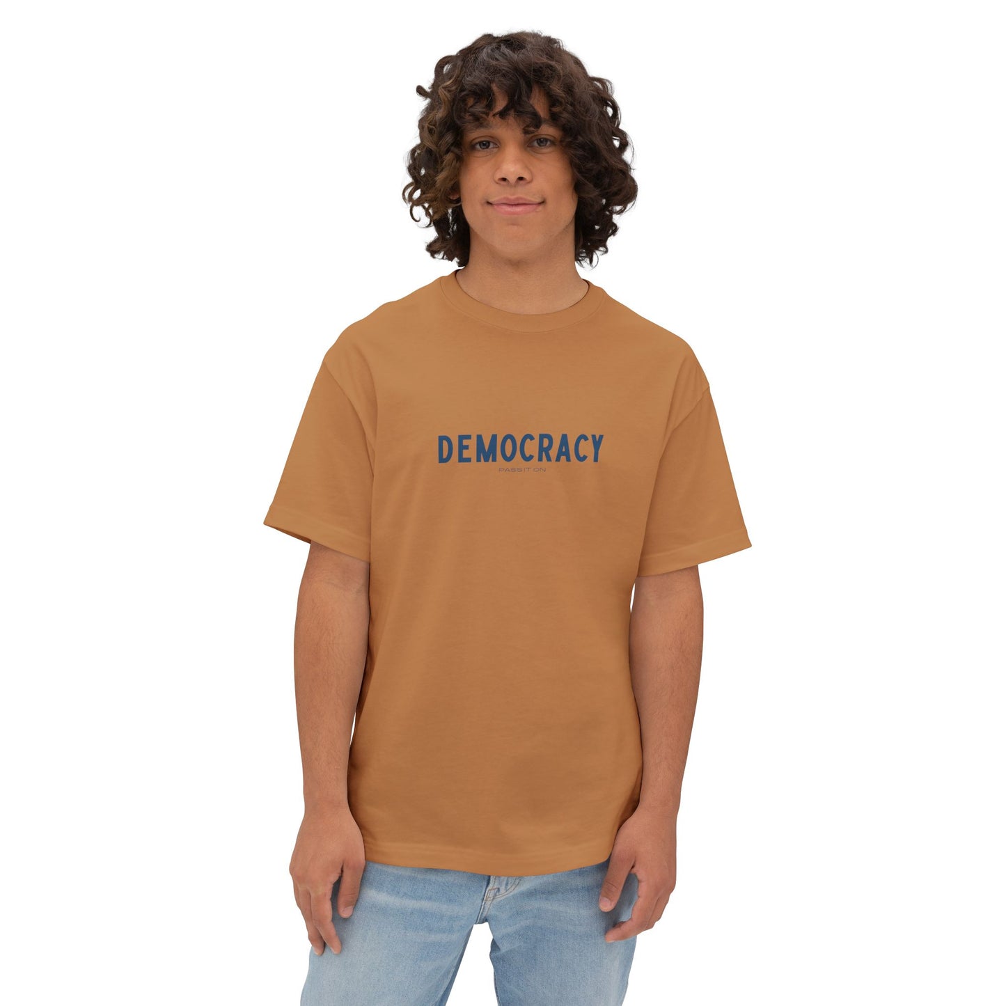 Unisex Oversized Boxy Tee - 'DEMOCRACY'
