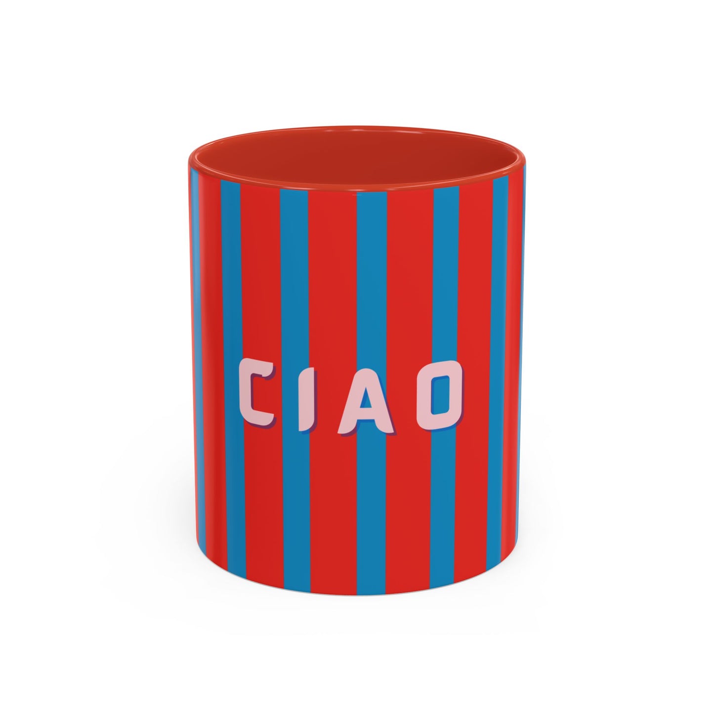 Ciao Accent Coffee Mug | Colorful Striped Ceramic Cup