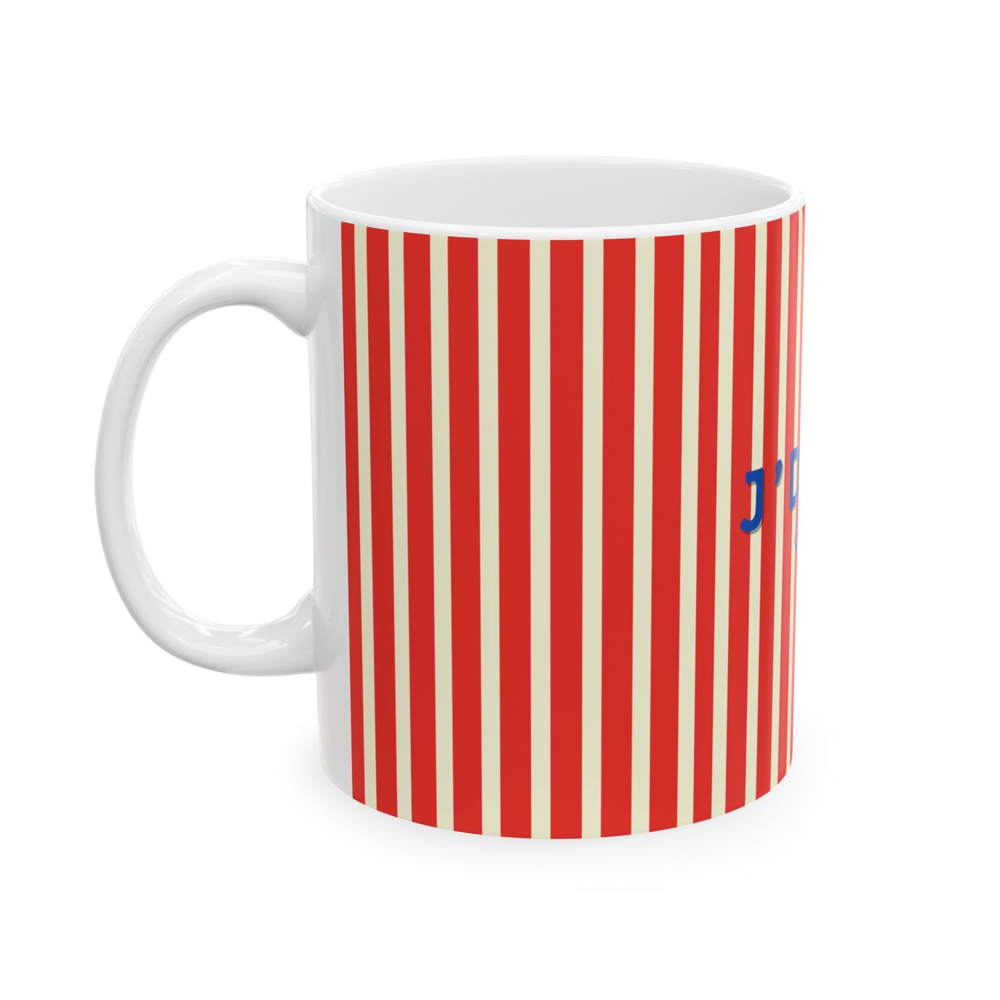 I Love Coffee Ceramic Mug, J'adore café