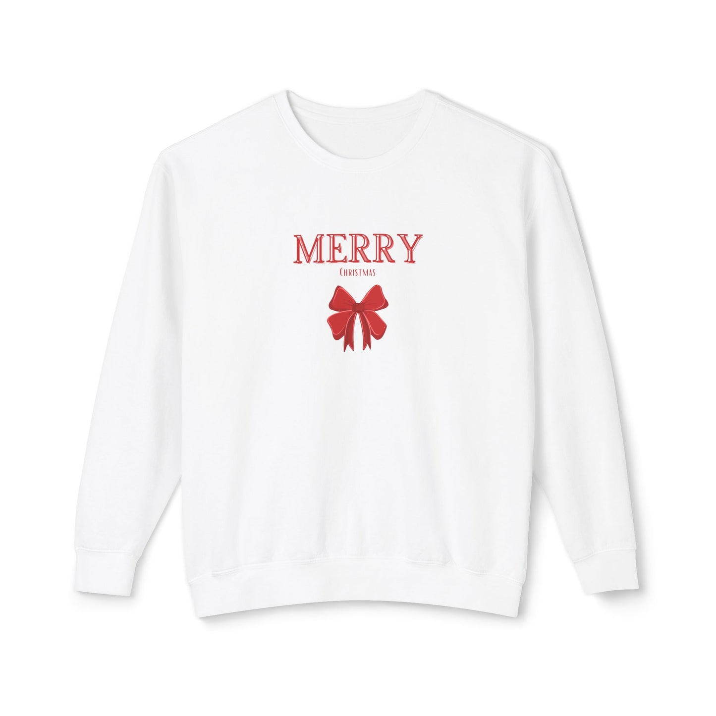 Merry Christmas Bow Ladies Sweatshirt