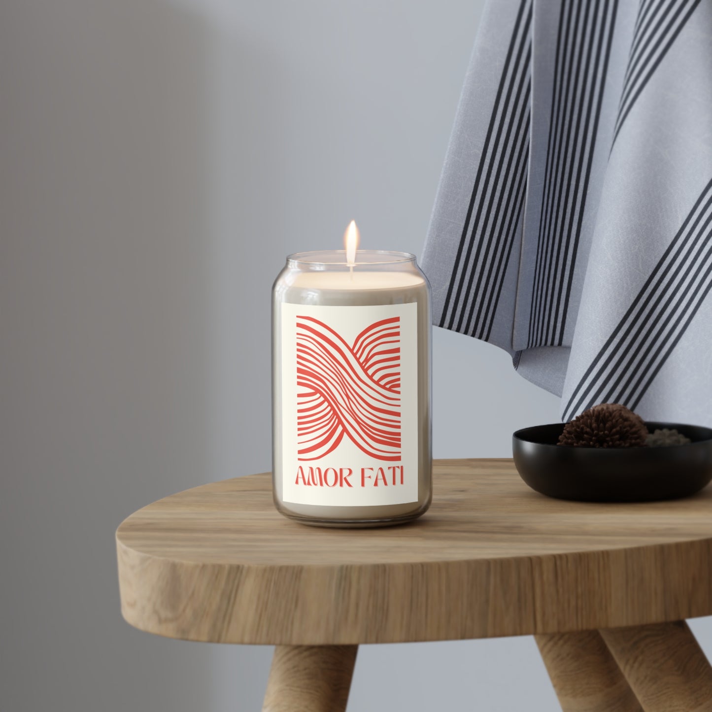 AMOR FATI Stoic Candle, 14 oz RED